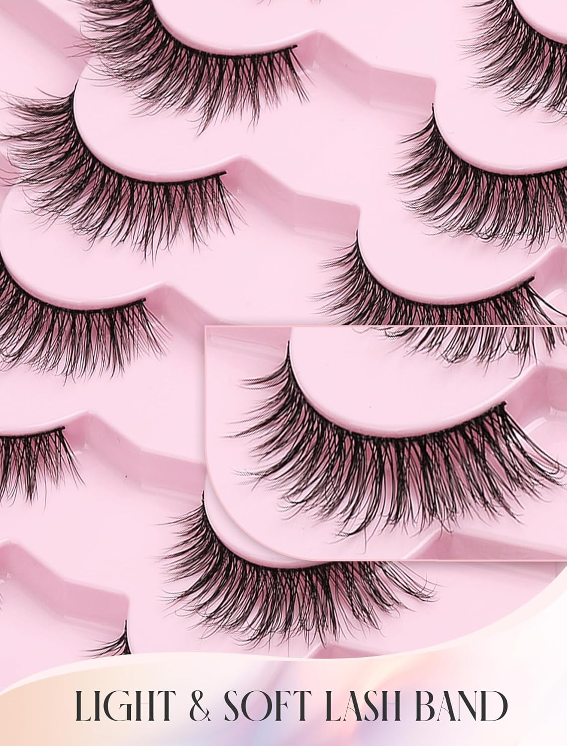 Natural Lashes Mink Natural Eyelashes False Eyelashes Natural Look False Lashes Wispy Eye Lashes Cat Eyelashes Fake Lashes KD02