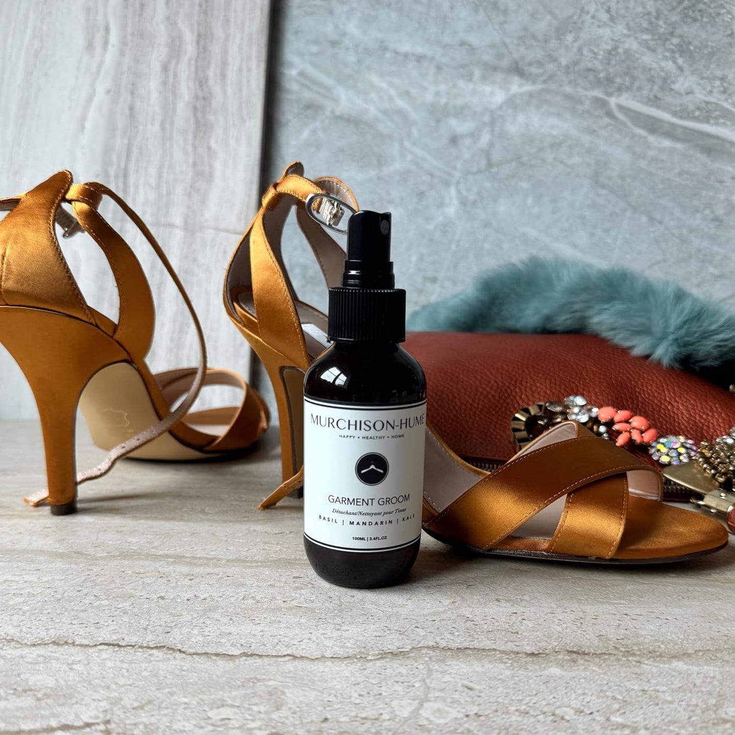 Murchison-Hume Garment Groom Fabric Freshener, Air Freshener, Odor Fighter, Laundry Treatment and Stain Remover, Basil Mandarin Kale