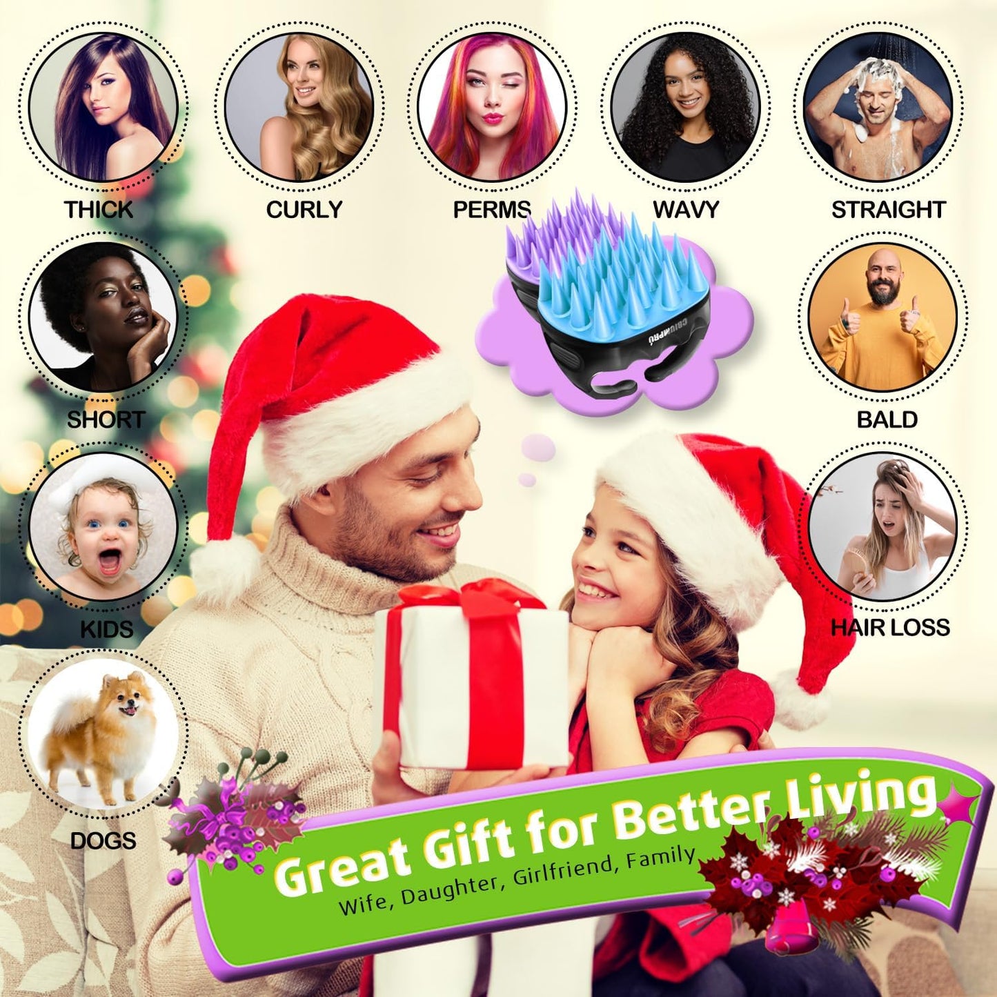 Cbiumpro 2-Pack Scalp Massager Shampoo Brush, Ultra Soft Silicone Scalp Scrubber Exfoliator Brush for Hair Growth & Dandruff Removal - 100% Fit All Hair Types