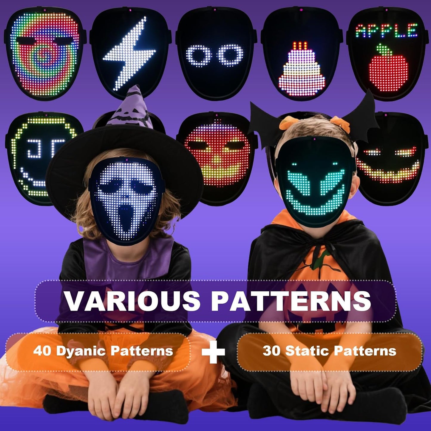 Led Mask Lighted Up Mask - Led Masks with Gesture Sensing Costume for Halloween Costume Cosplay Party Cool Gifts