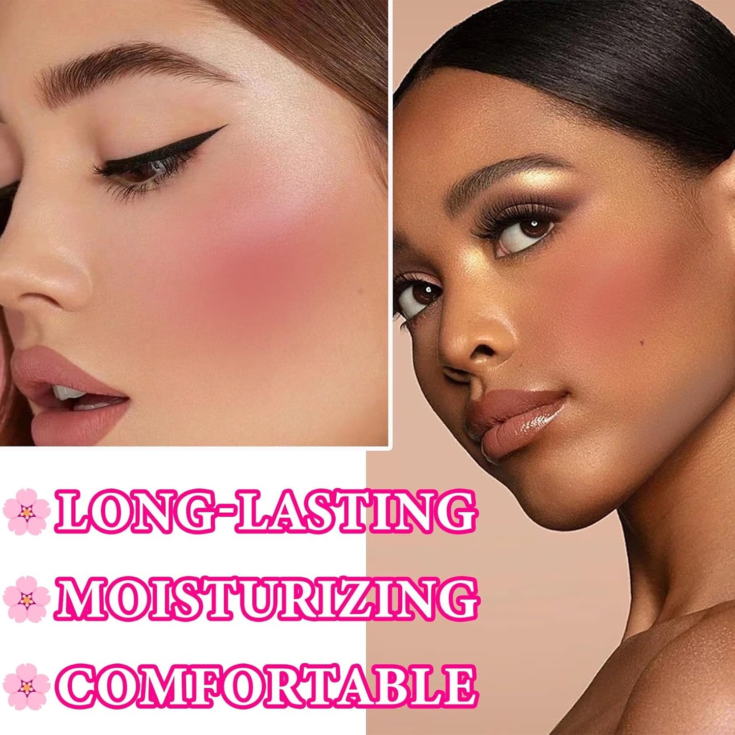 3 Pcs Cream Blush Stick Set,Face Shadow Shading Stick Long Lasting Non-greasy Blush Stick for Women,Lightweight Concealer Waterproof Face Contouring Makeup Pen for Cheek & Lips & Eyes(04#,05#,06#)