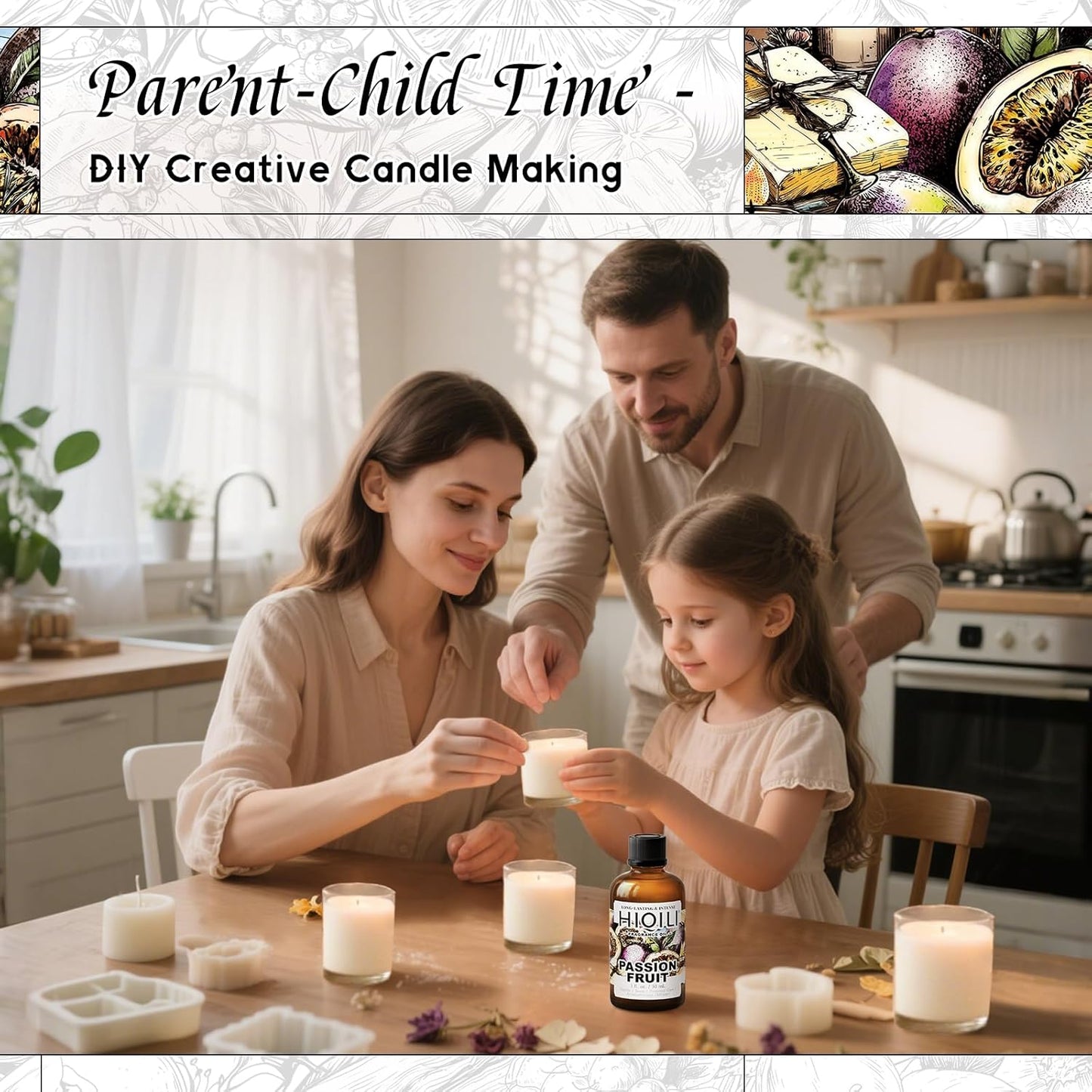 HIQILI Passion Fruit Fragrance Oil for Home Diffuser, Oil Burner, Great for Soap, Candle & Perfume Making, Add to Body Lotion - 1 Fl Oz