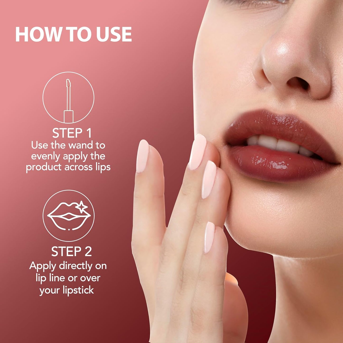 Botanic Hearth Tinted Lip Oil | Moisturizing Lip Gloss Oil for Dry Lips | Deep Red Gloss | Lightweight & Non Greasy | 0.3fl oz