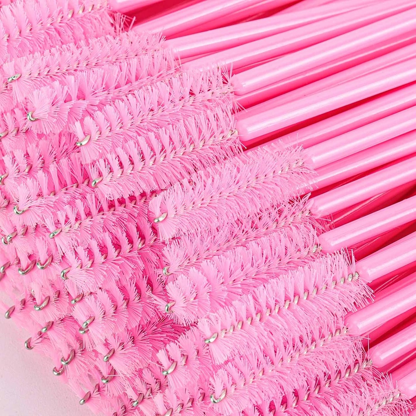 1000 Disposable Mascara Wands Eyelash Brushes Spoolies for Eyebrow Eye Lash Extension Pink