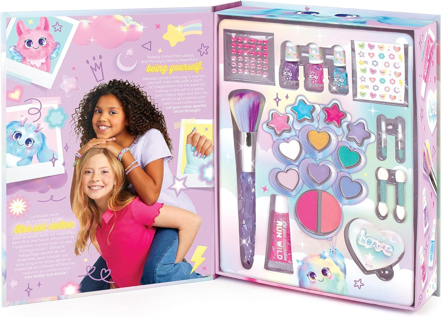 Make It Real 3C4G: Imagination Land Cosmetic Set - 25pc Complete Beauty Set, Blush, Eyeshadow, Lip Gloss, Nail Polish, Three Cheers for Girls, Kids Ages 8+