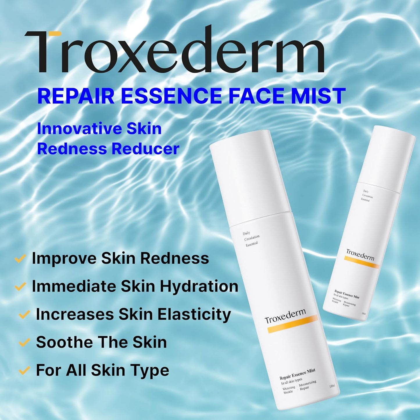 Repair Essence Mist - Hydrating Face Mist for Redness & Blemish-Free, Glowing Skin - with CICA Extract, Niacinamide & Adenosine - Moisturizing & Cooling Face Spray