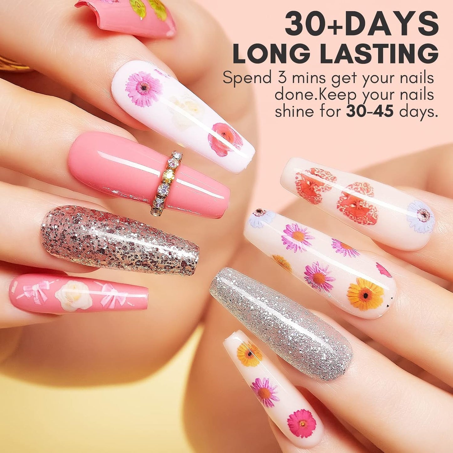 Makartt Nail Foil Sheets, 10 Rolls Thanksgiving Valentine Theme Transfer Nails Sticker for DIY Art Decorations & Design - 2.5x100cm