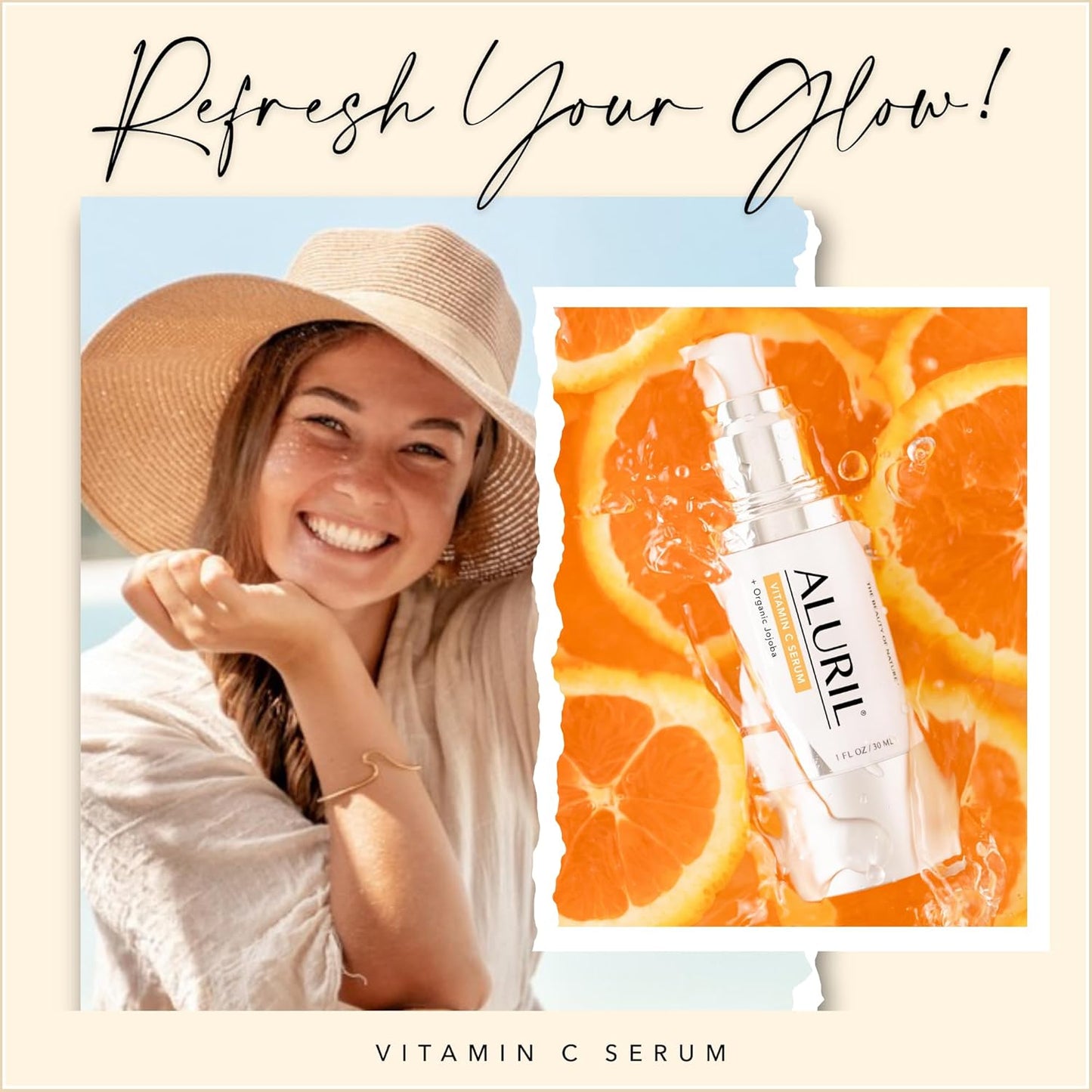 Vitamin C Serum – Hydrating Skincare Formula, Smooths Appearance of Fine Lines, Improves Skin Tone & Texture for a Fresher Look, Supports Radiant Complexion, Suitable for All Skin Types,1 fl oz