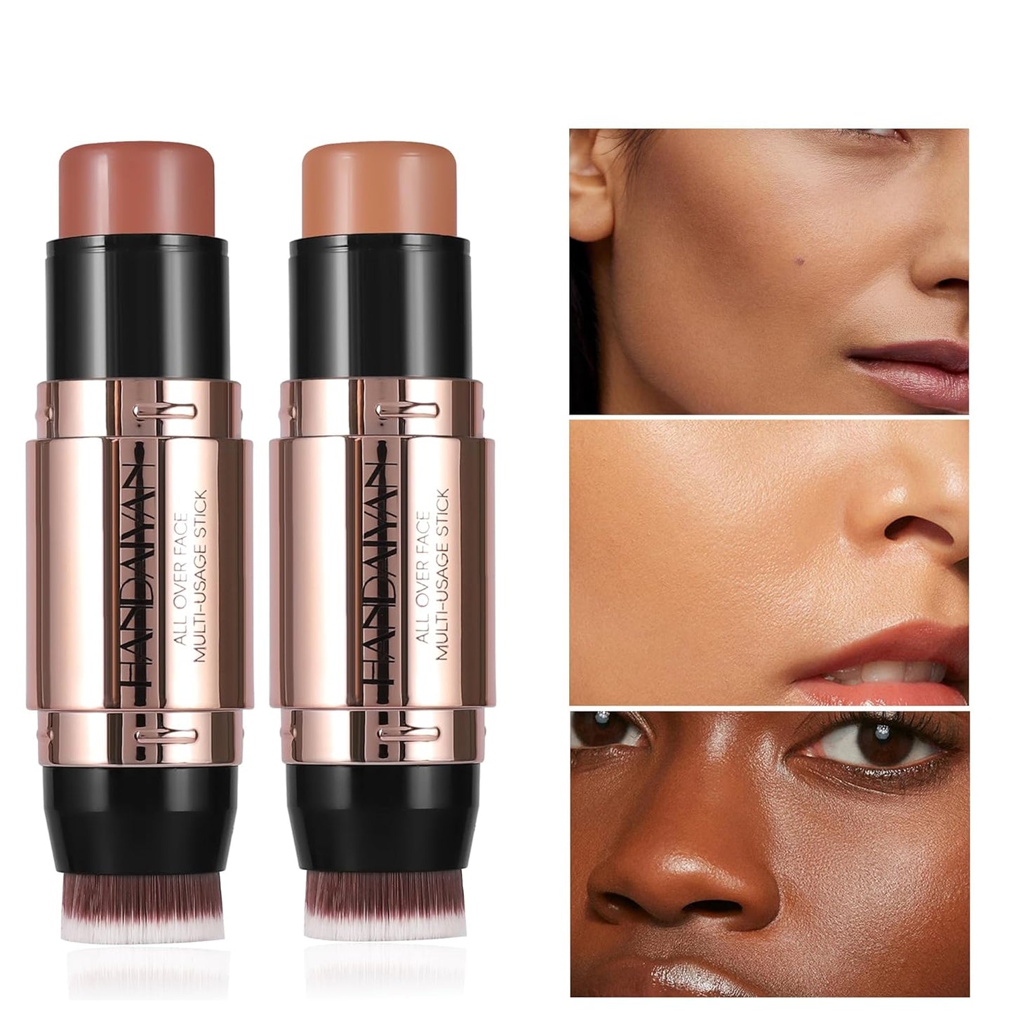 8 Colors Cream Contour Sticks Makeup Kit, Dual-Ended Concealer Stick With Soft Brush, Non-Greasy Long-Wear Face Primer Multi-Use Contouring Pen, Full Coverage Shades Corrector Concealer (08#)