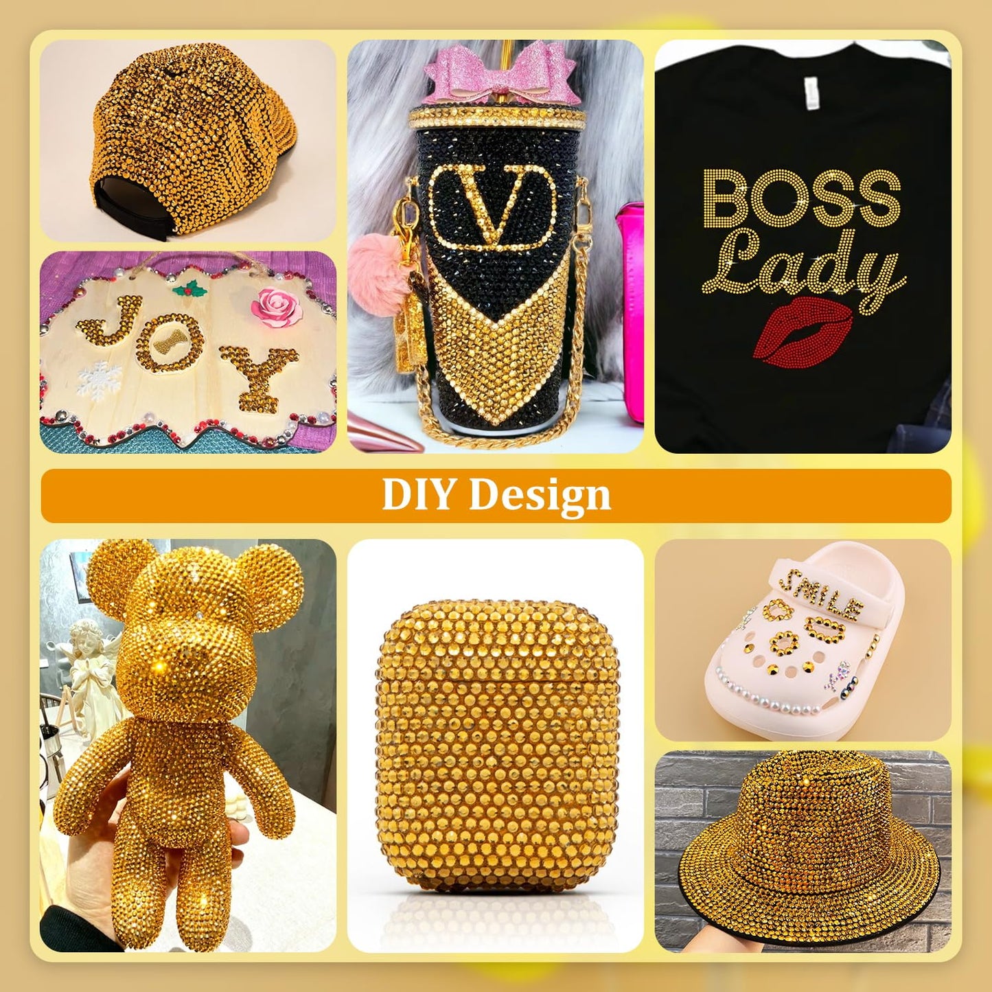 Resin Rhinestones for Crafting, 2 Boxeses Gold Multi Sizes Flatback Bedazzling Crystals for Crafts Nail Art Decoration, Non Hotfix Gems Charms for Tumbler Shoes Clothing Fabric Face Makeup