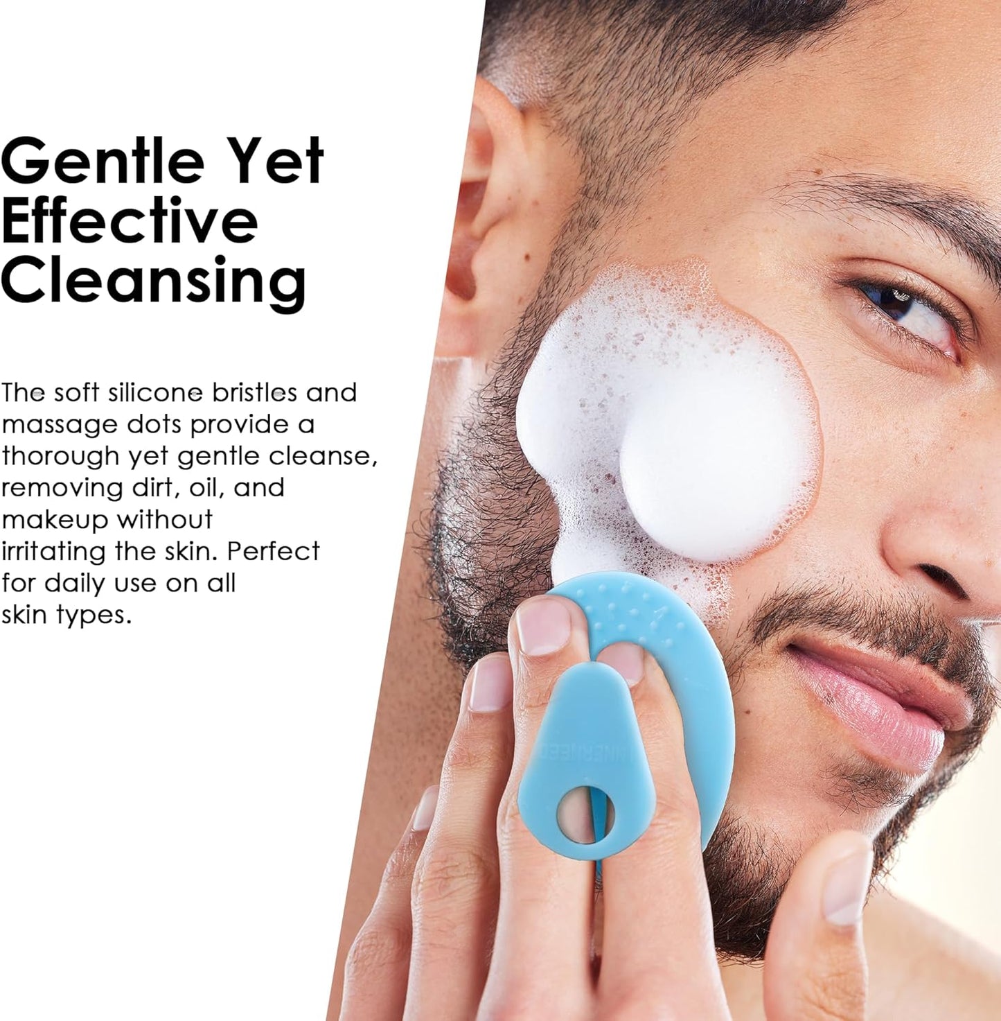 4 Pack INNERNEED Silicone Face Scrubber for Deep Cleansing and Exfoliation – Soft Facial Cleansing Brush, Gentle for All Skin Types, Blackhead Remover, Portable