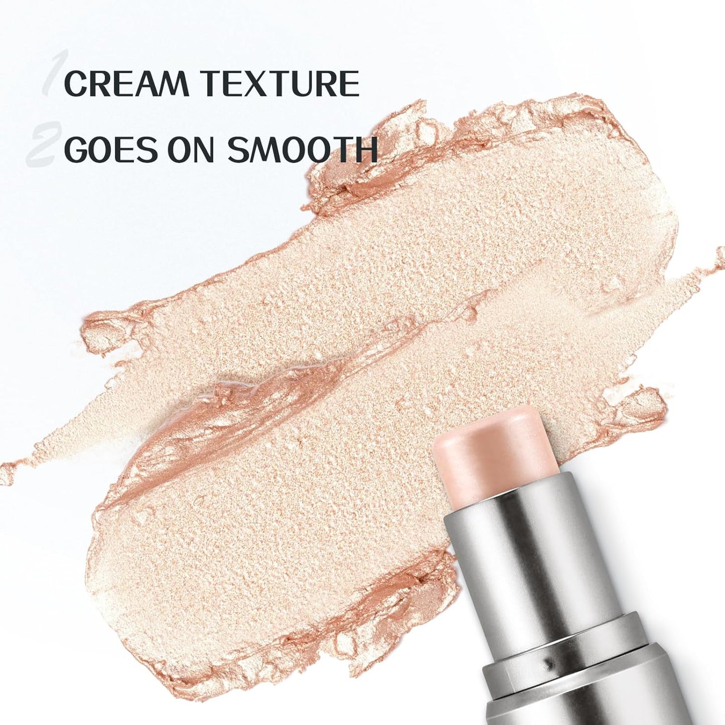 Boobeen Highlighter Makeup Stick, Cream Highlighter & Blush Stick, Face Contouring Illuminator, Natural Translucent Light Moisturizer Dewy Finish