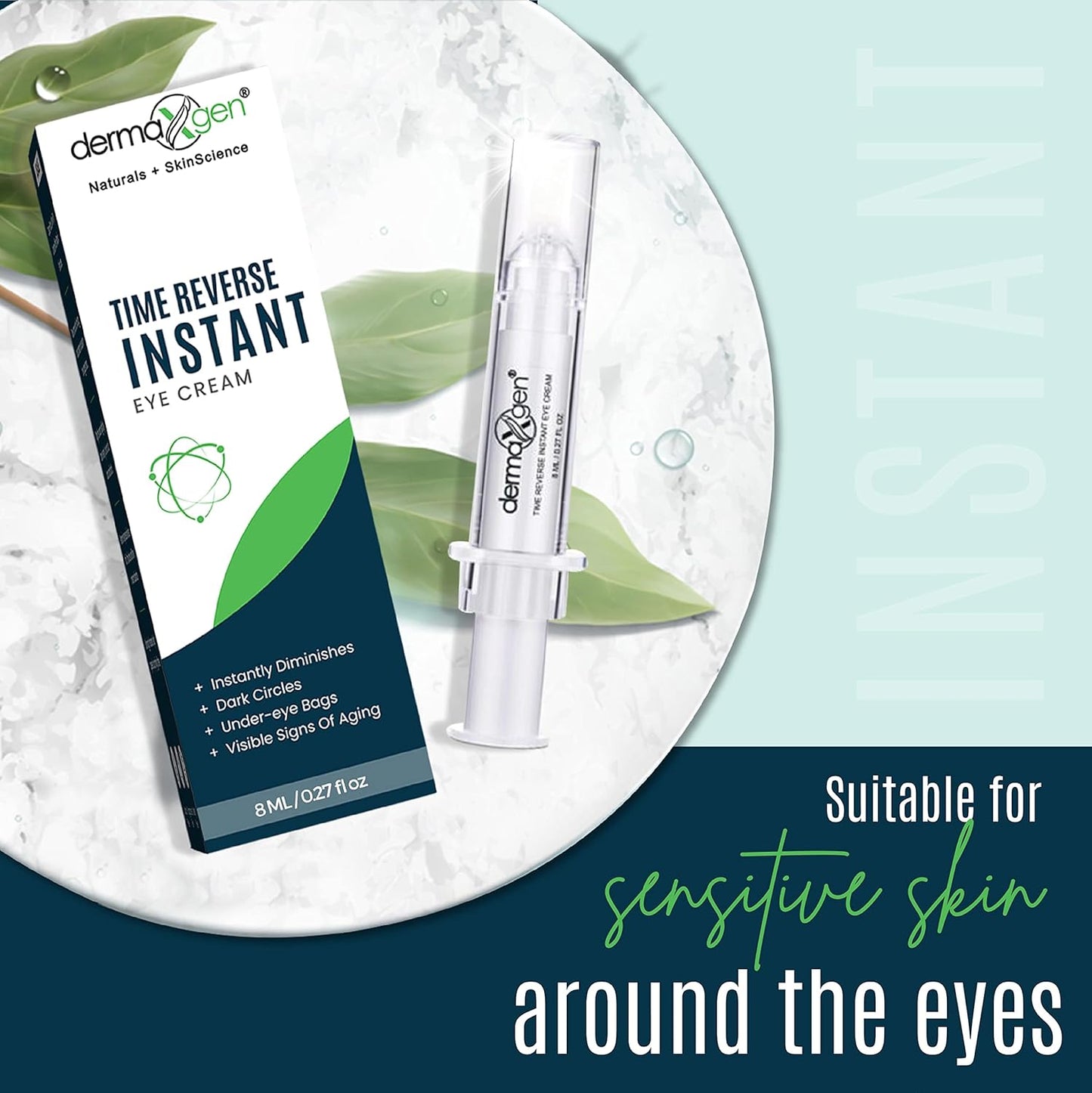 Puffy Eye Treatment Time Reverse Instant Anti-aging Eye Cream New Advanced Formula - Visibly Reduce Under-eye Bags, Wrinkles, Dark Circles, Fine Lines & Crow's Feet Instantly - 8ml