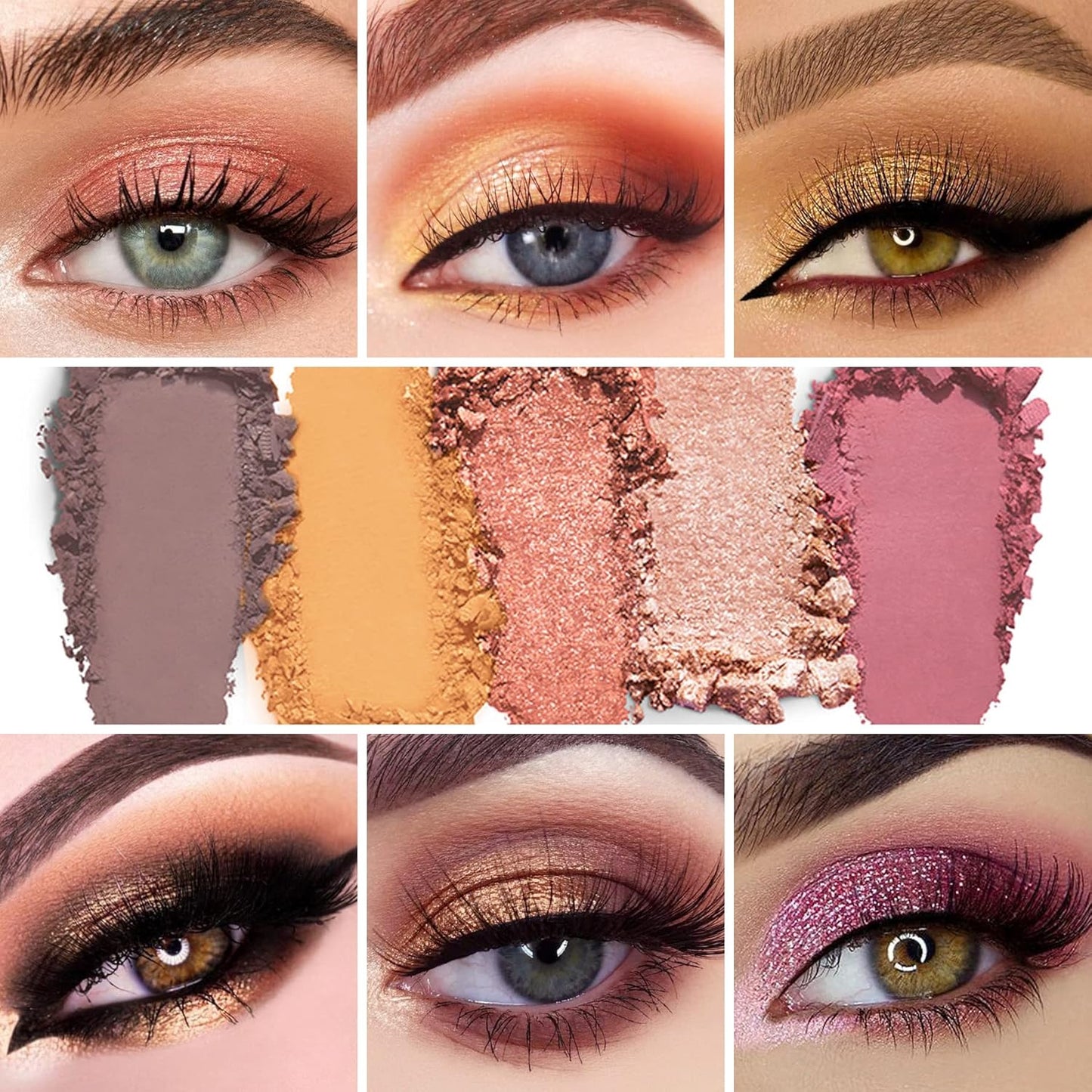 Matte Eyeshadow Palette, Nude Eyeshadow Palette Makeup Set, Matte Shimmer High Pigmented Blending Powder Velvet Texture Eye Shadow Kit