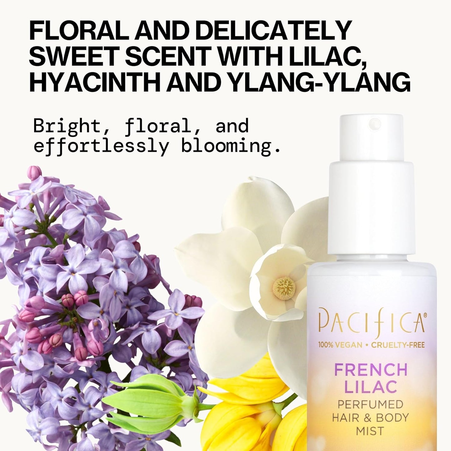 Pacifica French Lilac Perfumed Hair & Body Mist, Alcohol-Free Spray Designed For Head-To-Toe Wear, Vegan & Cruelty-Free, 6 Fl Oz
