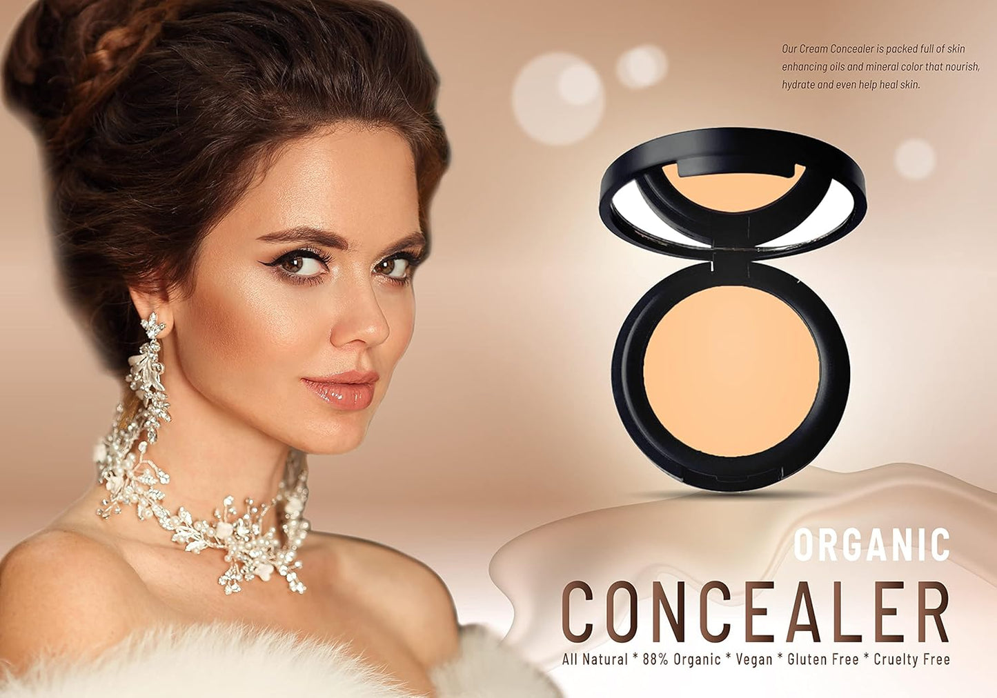 Mom's Secret 100% Natural Concealer, Organic, Vegan, Gluten Free, Cruelty Free, Made in the USA, 0.11 oz. (Erase 02)