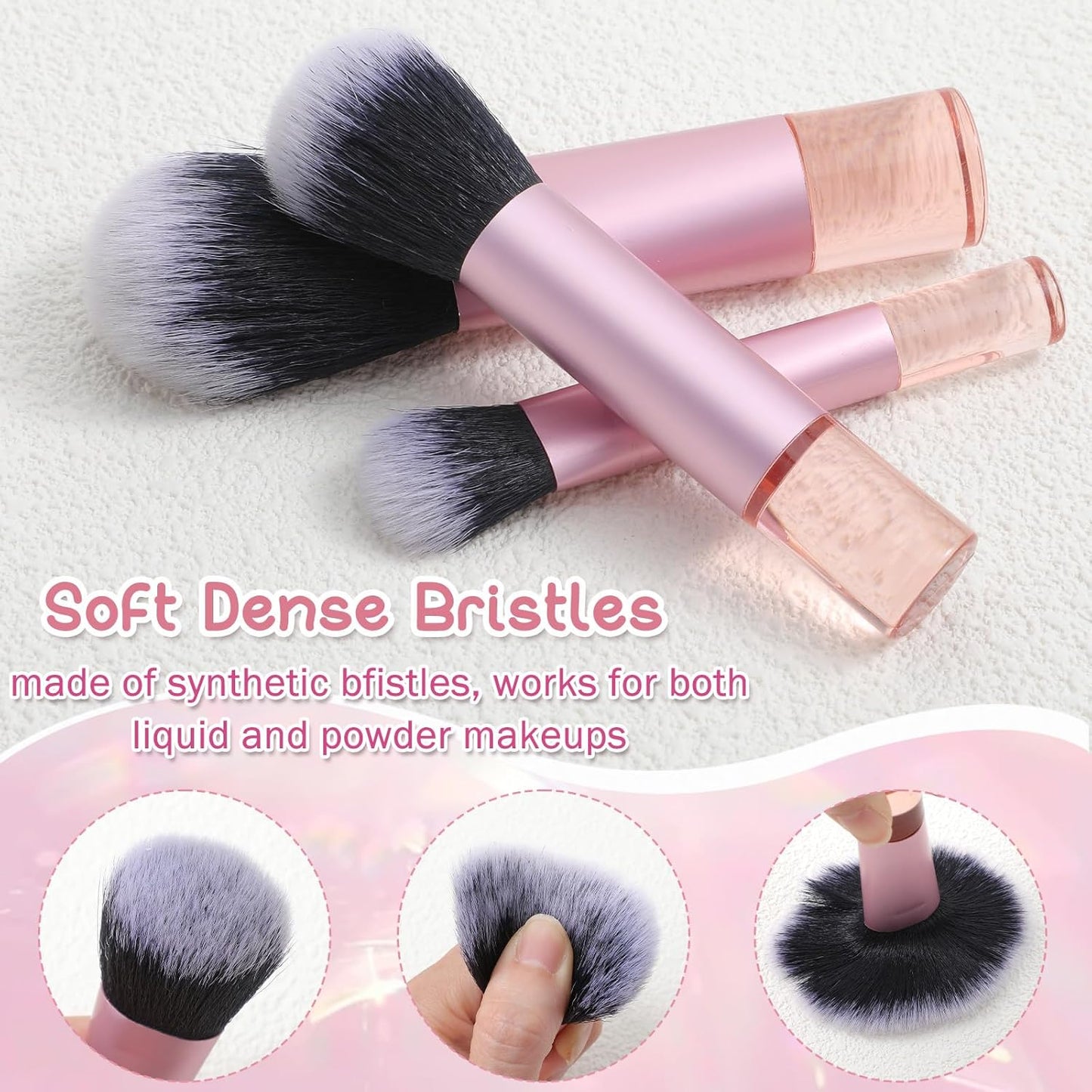 10Pcs Mini Travel Makeup Brush Set With Pink Pouch, Travel Mini Makeup Brushes Portable Brush, Professional Cosmetic Brushes, Travell Essentials Kits for Blush Powder Eye Shadow