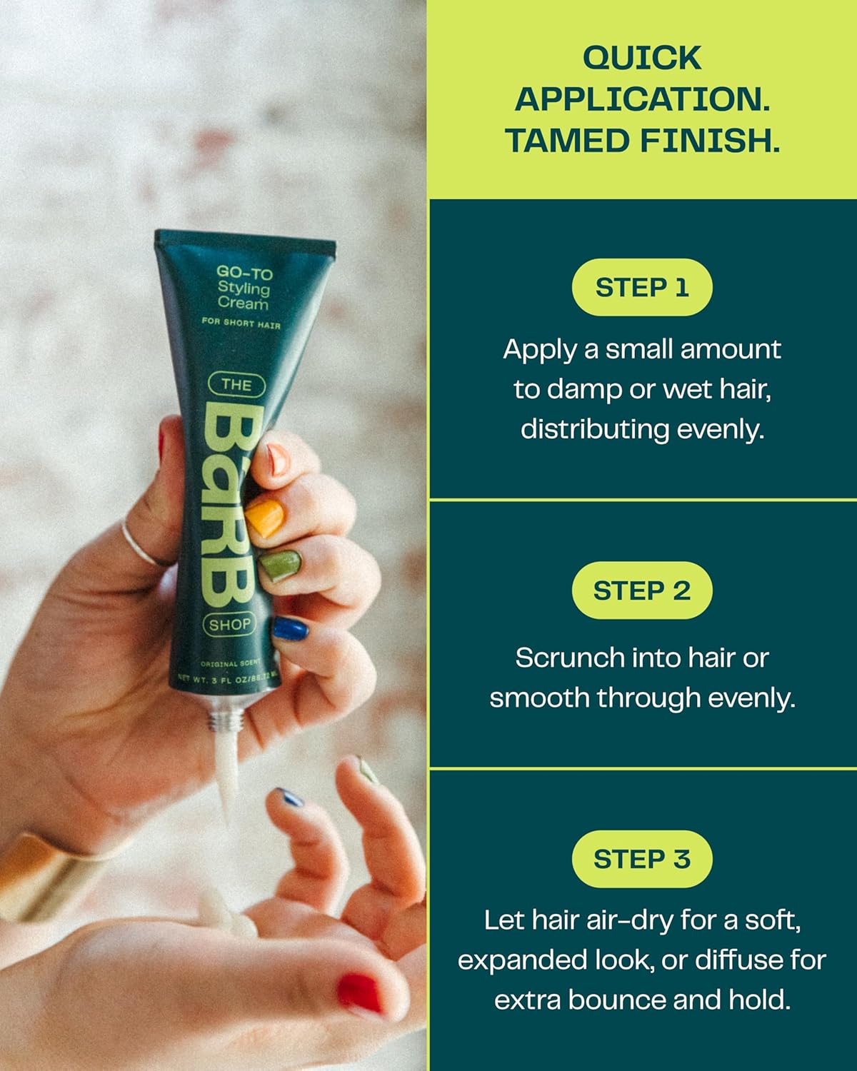 Barb Styling Cream for Women and Men - Soft Hold Hair Styling Cream for Curl Definition and Frizz Control - Lightweight, Natural Finish - Original Scent - 3 fl oz