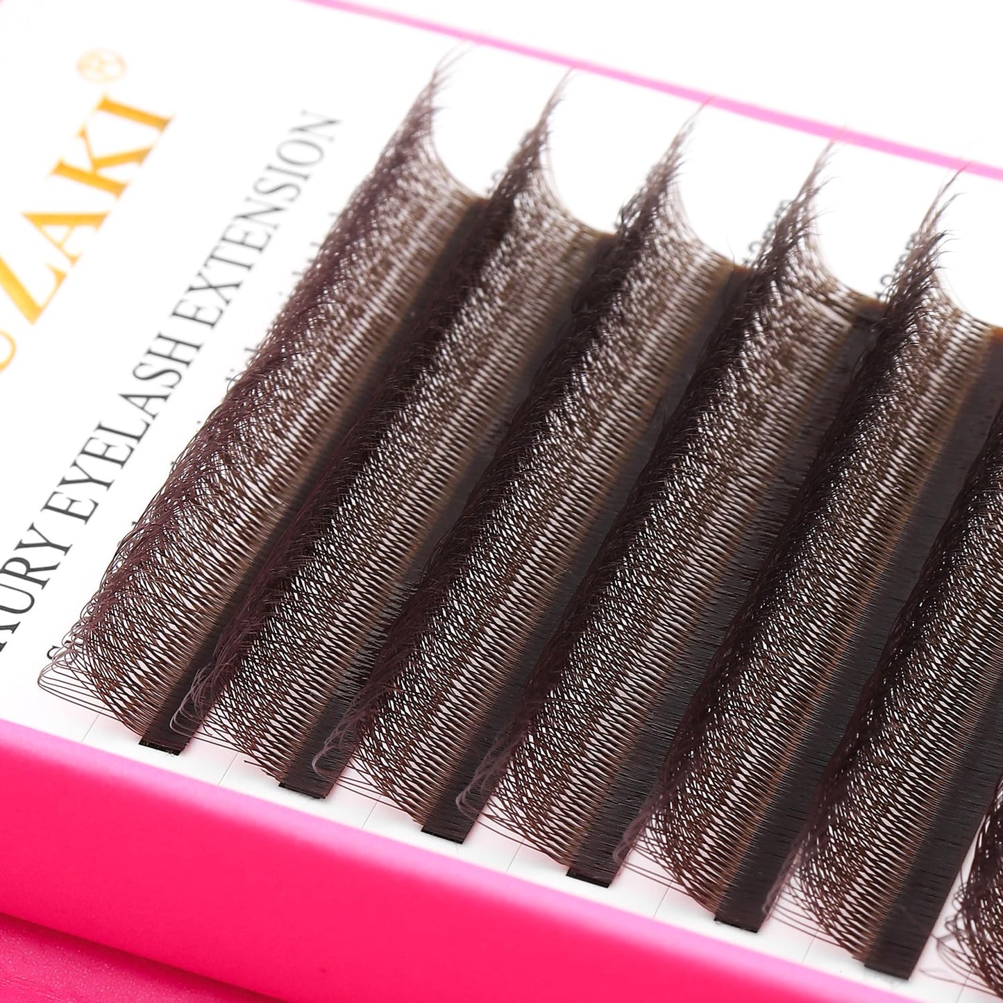 W Lash Extensions Brown 5D Eyelash Extensions W Shape 0.07mm Thickness C Curl Mix 8-15mm Premade Fans Volume Lashes Matte Black Crisscross(W-Brown-5D-0.07-C,8-15mm)