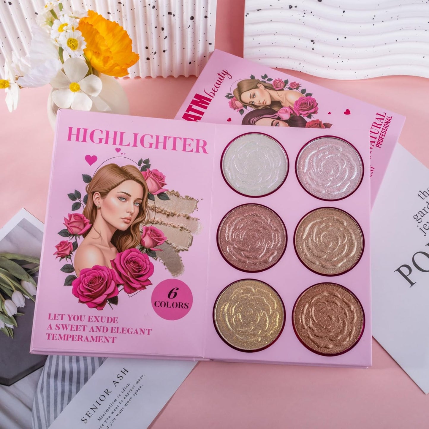 4-Layer Multi - Functional Beauty Book Kit- Style Makeup Palette Ingeniously Combines Eyeshadows, Blushes, Highlighters, Contour Powders In One,Best Choice for A Gift for Women (U103A)