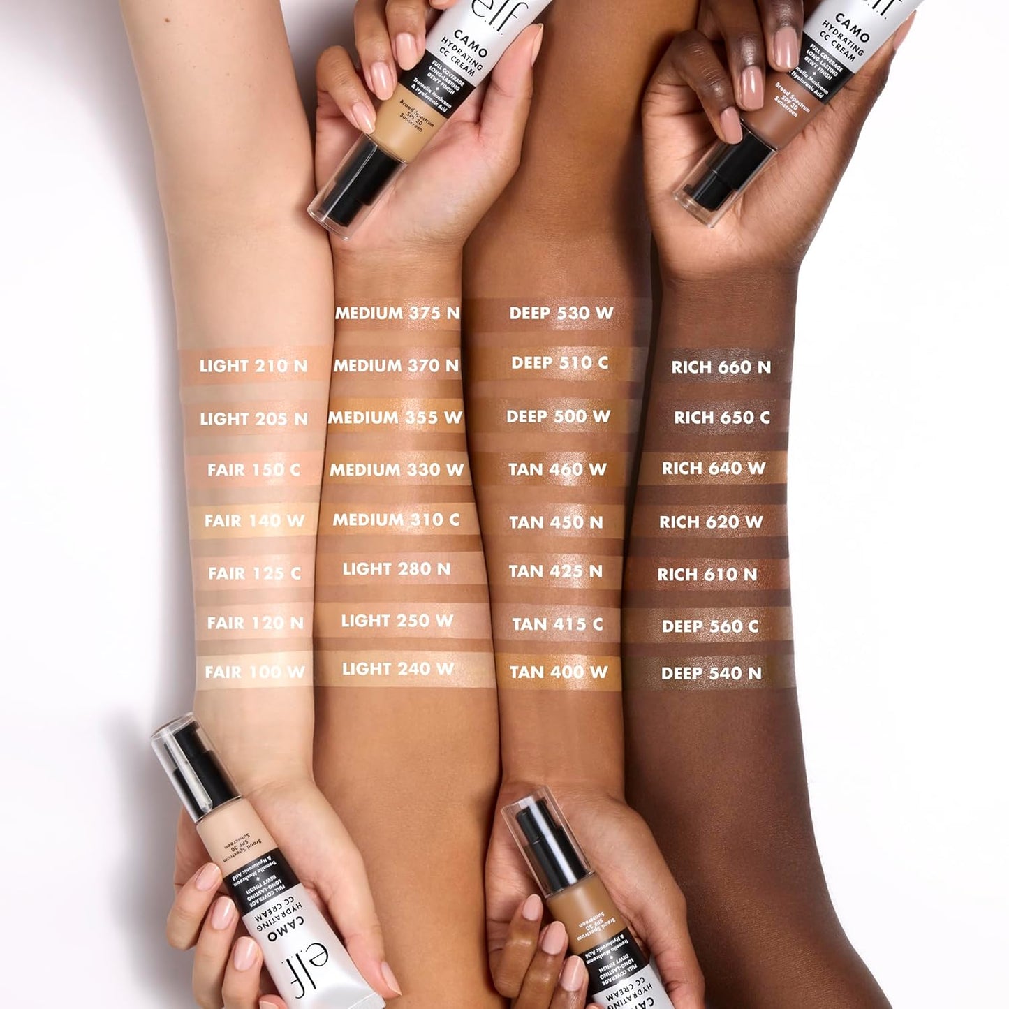 e.l.f. Hydrating Camo CC Cream, SPF 30, Color Correcting Full Coverage Foundation For A Dewy Finish, Vegan & Cruelty-Free, Tan 425 N