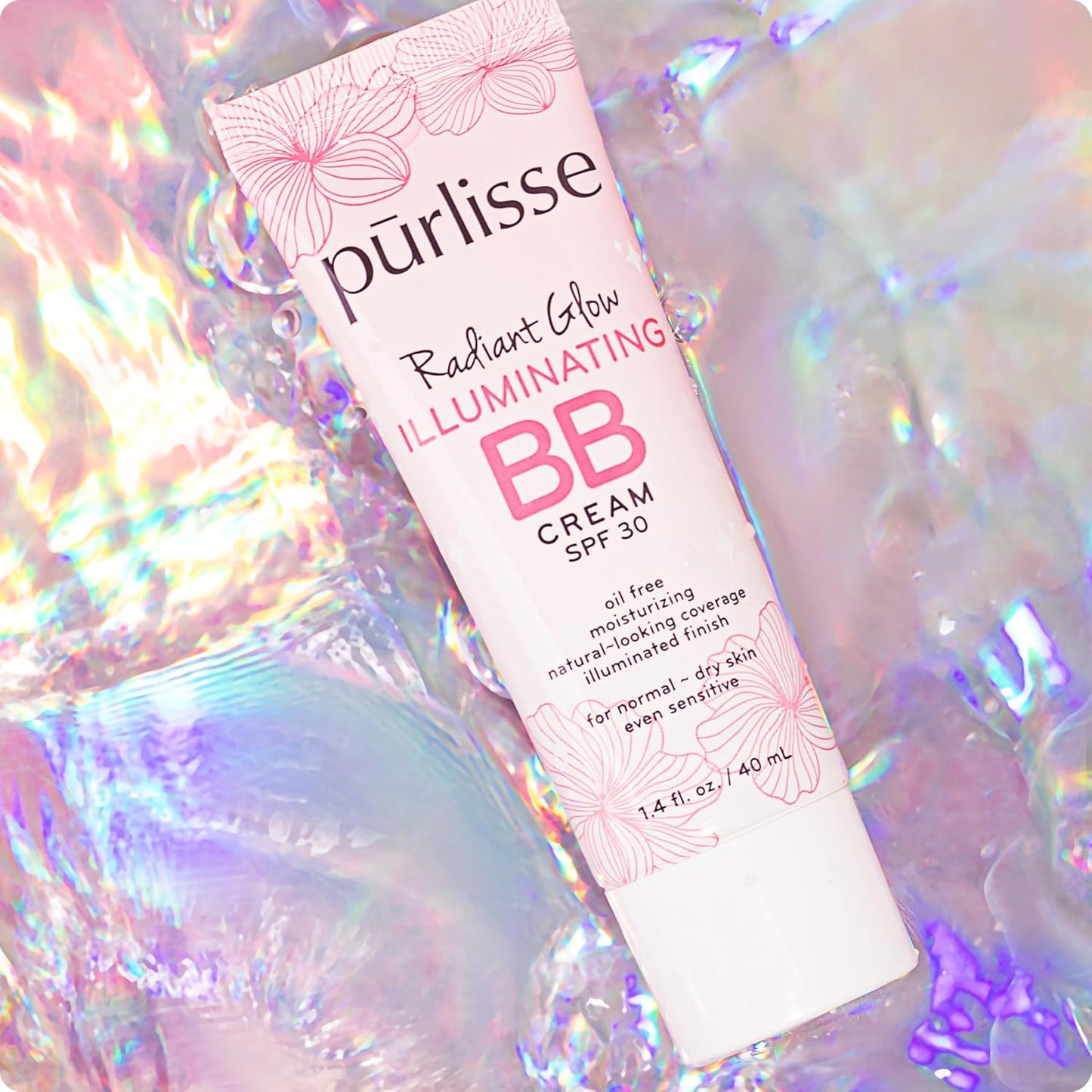 pūrlisse Radiant Glow Illuminating BB Cream with SPF 30 - Glow BB Cream Enriched with Goji & Hawthorn Berry for Dewy Skin - Helps to Improve Skin Texture & Radiance - Deep (1.4 oz)