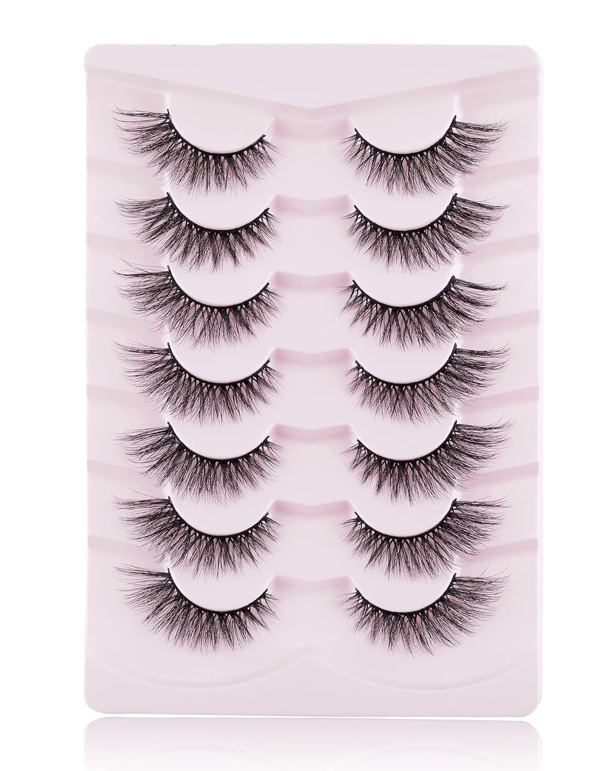 Onlyall Cat Eye Lashes Mink Lashes Fluffy Eyelashes Cat Eye False Lashes Fox Eye Lashes 7 Pairs F02