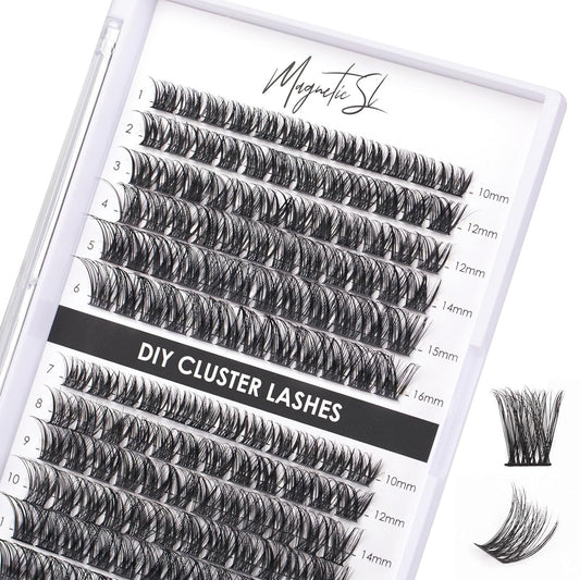 Lash Clusters 144 Pcs Individual Lashes Clusters Eyelash Extensions False Eyelashes DIY Lash Extension Reusable False Eyelashes Natural Look Mix 10-16mm C D Curl-DM01