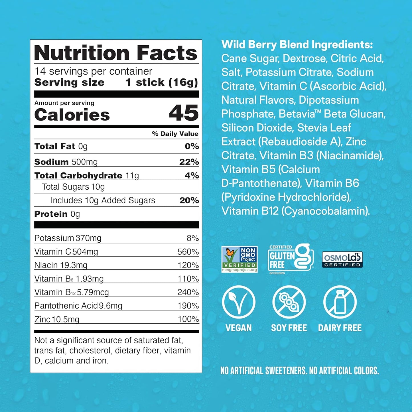 Liquid I.V.® Hydration Multiplier +Immune Support - Wild Berry Blend | Electrolyte Powder Drink Mix | 1 Pack (14 Servings)