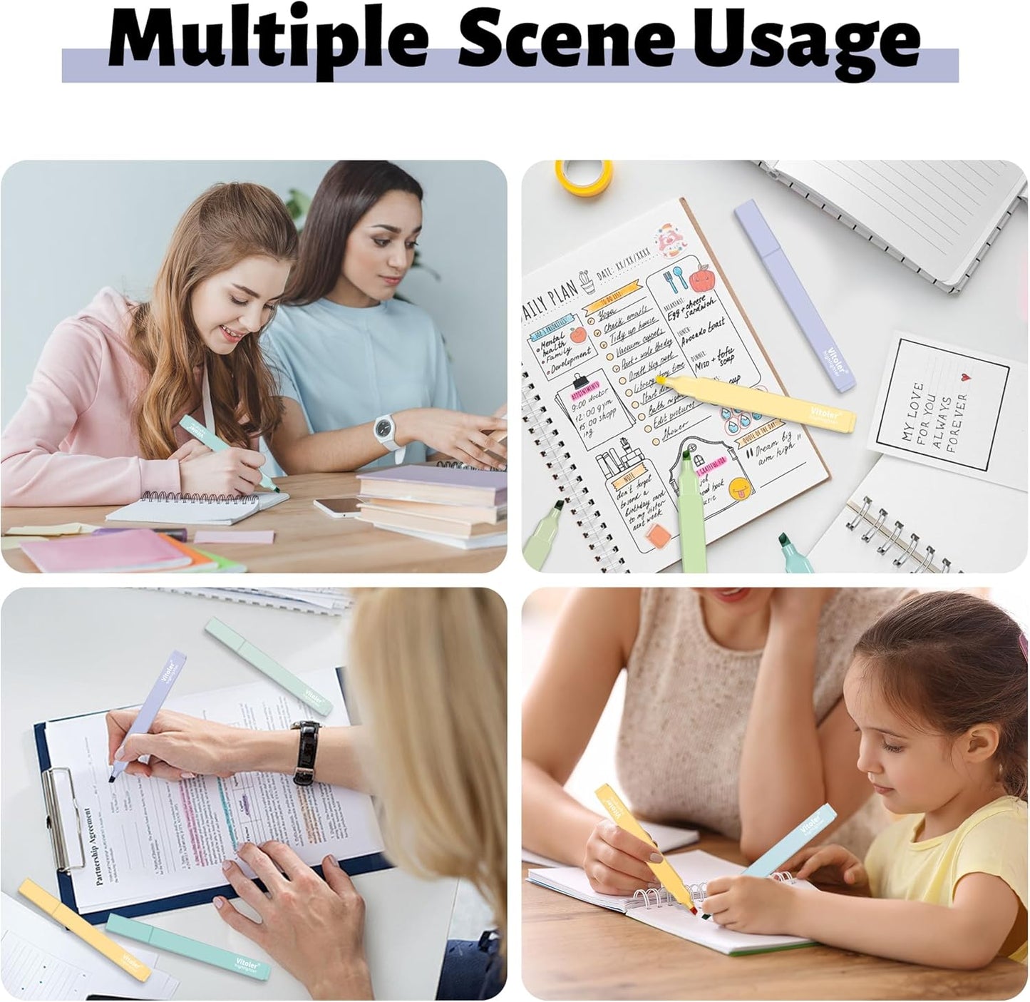 Highlighters,10Pcs Bible Highlighters,Chisel Tip Office Accessories for Journaling Planner Notes School Supplies