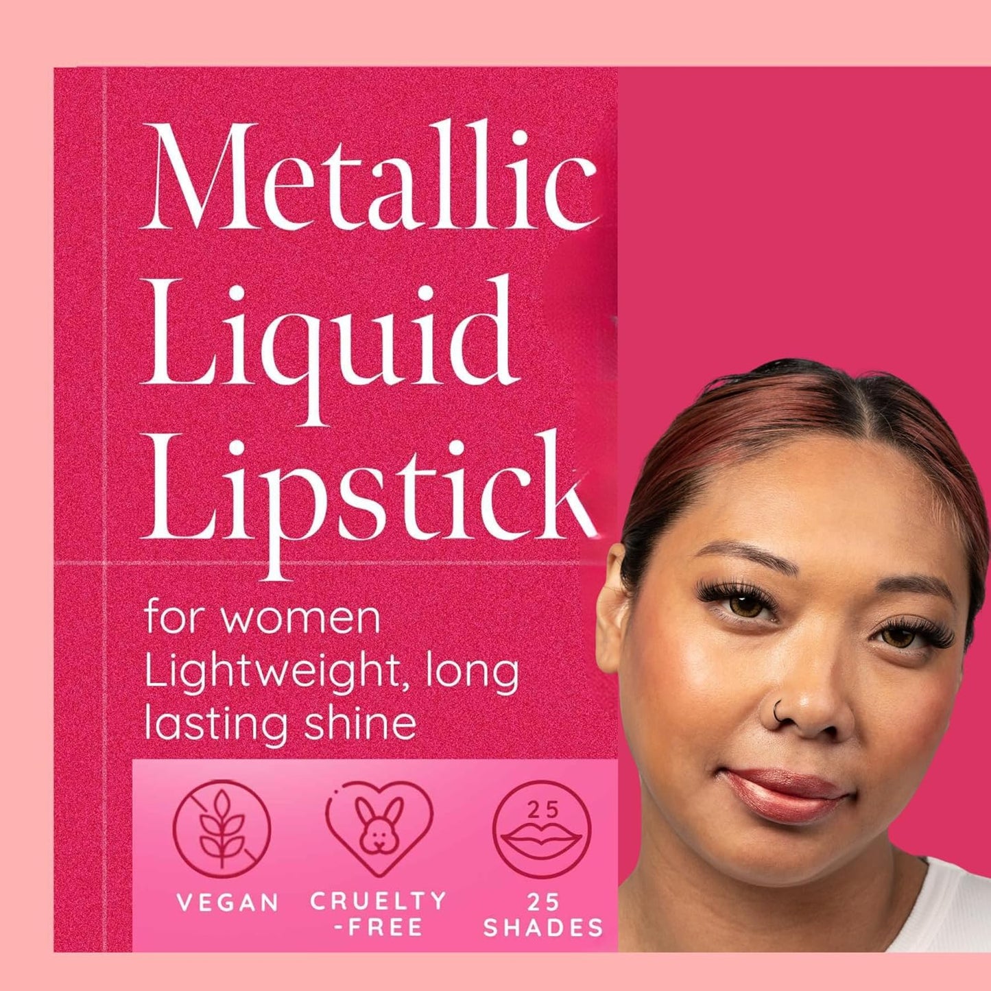 Aromi Copper Metallic Liquid Lipstick | Bronze Lip Color with Shimmery Finish, Long-lasting, Waterproof, Vegan, Cruelty-free, Handmade (Copper Bliss)