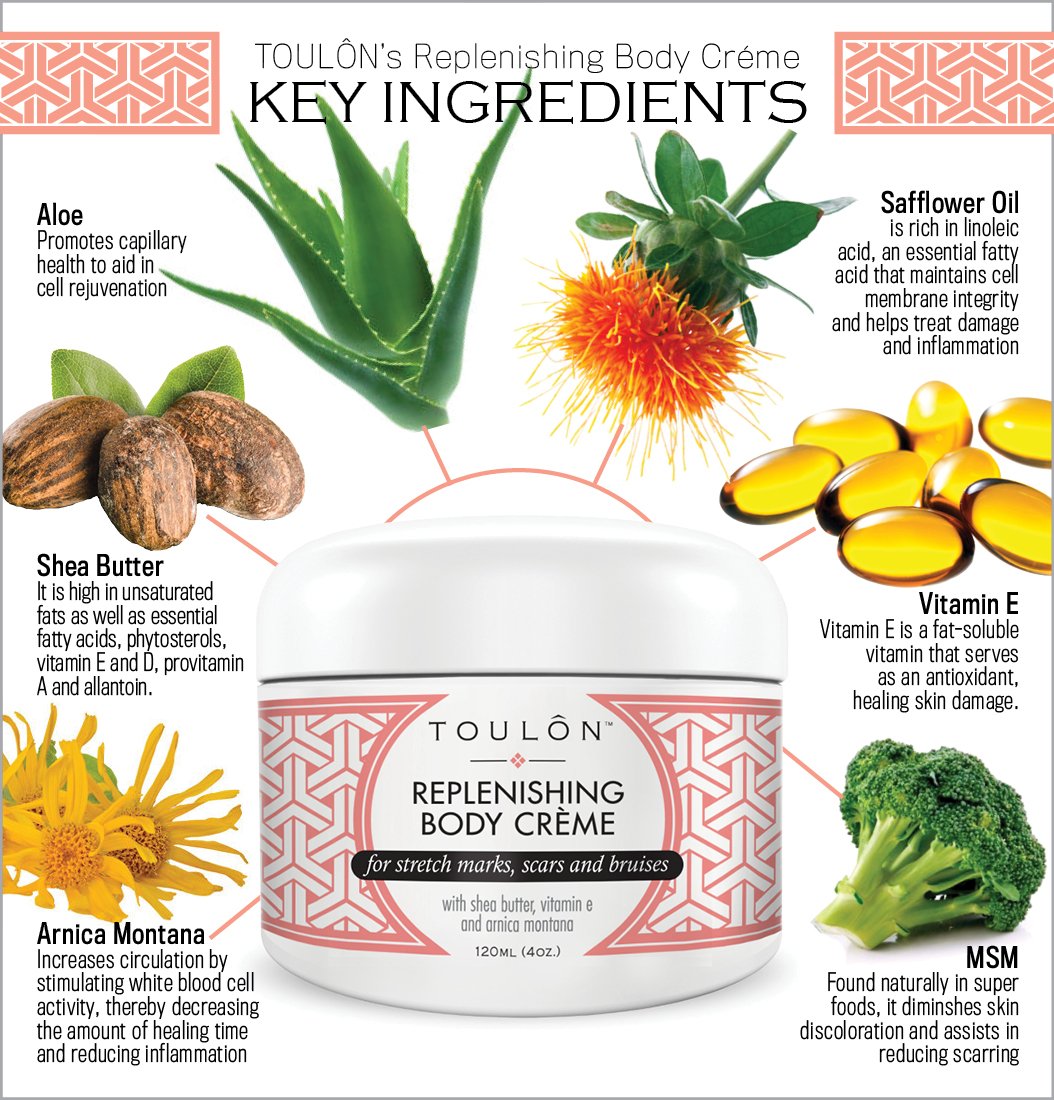 Bruise Cream with Arnica Montana, Shea Butter & Vitamin E: Repair Bruises, Stretch Marks Cream & Scars: 4 oz. For Women and Men