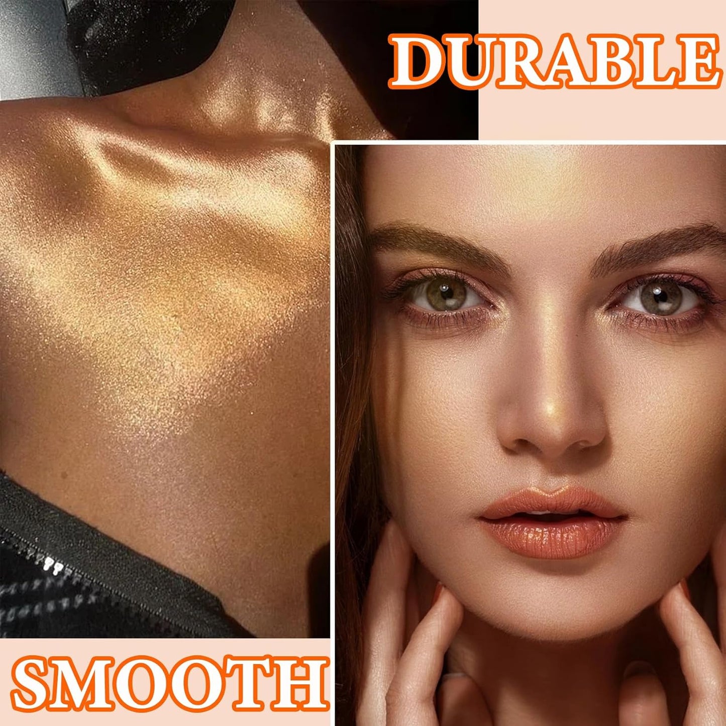 Body Shimmer Oil,Body Shimmer Luminizer for Face & Body,Waterproof Moisturizing Face Brighten Glow Illuminator,Body Highlighter Shine Glitter Liquid Illuminator Body Makeup(Gold)