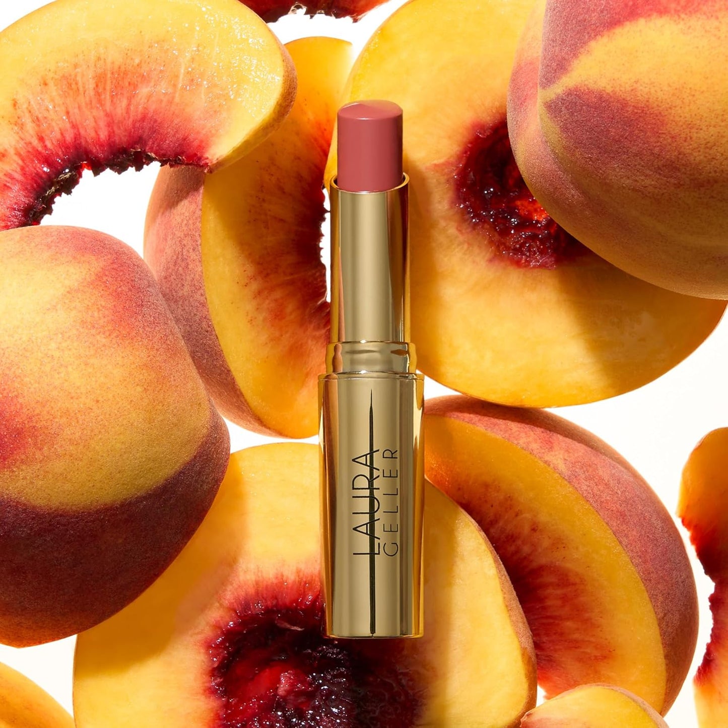 LAURA GELLER NEW YORK Jelly Balm Moisturizing Tinted Lip Balm - Just Peachy - Hydrating Vitamin E - Semi-Shine Finish