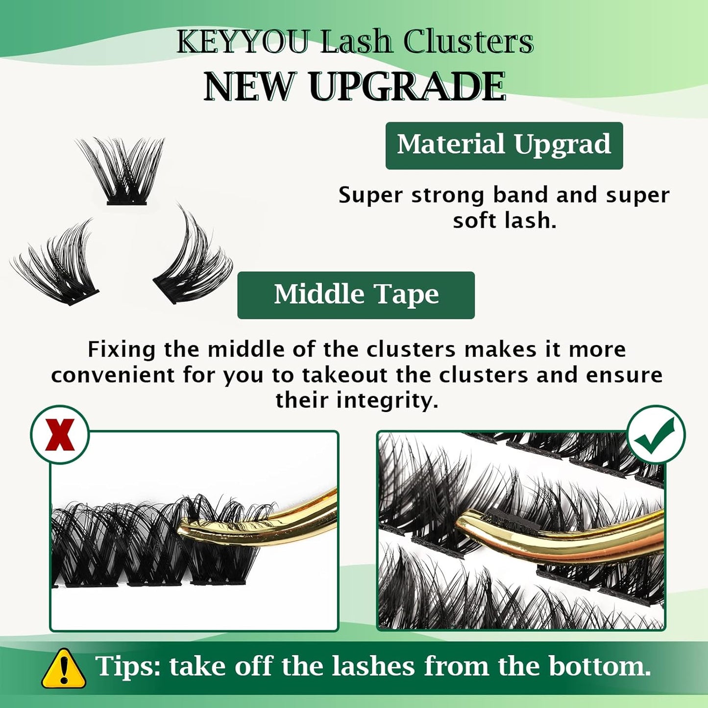 Lash Clusters,96 Pcs Cluster Lashes Y07 D Curl 14mm DIY Lash Extensions Eyelash Clusters,KEYYOU Volume Wispy Individual Lashes Soft&Comfortable Easy DIY at Home(Y07,D-14mm)