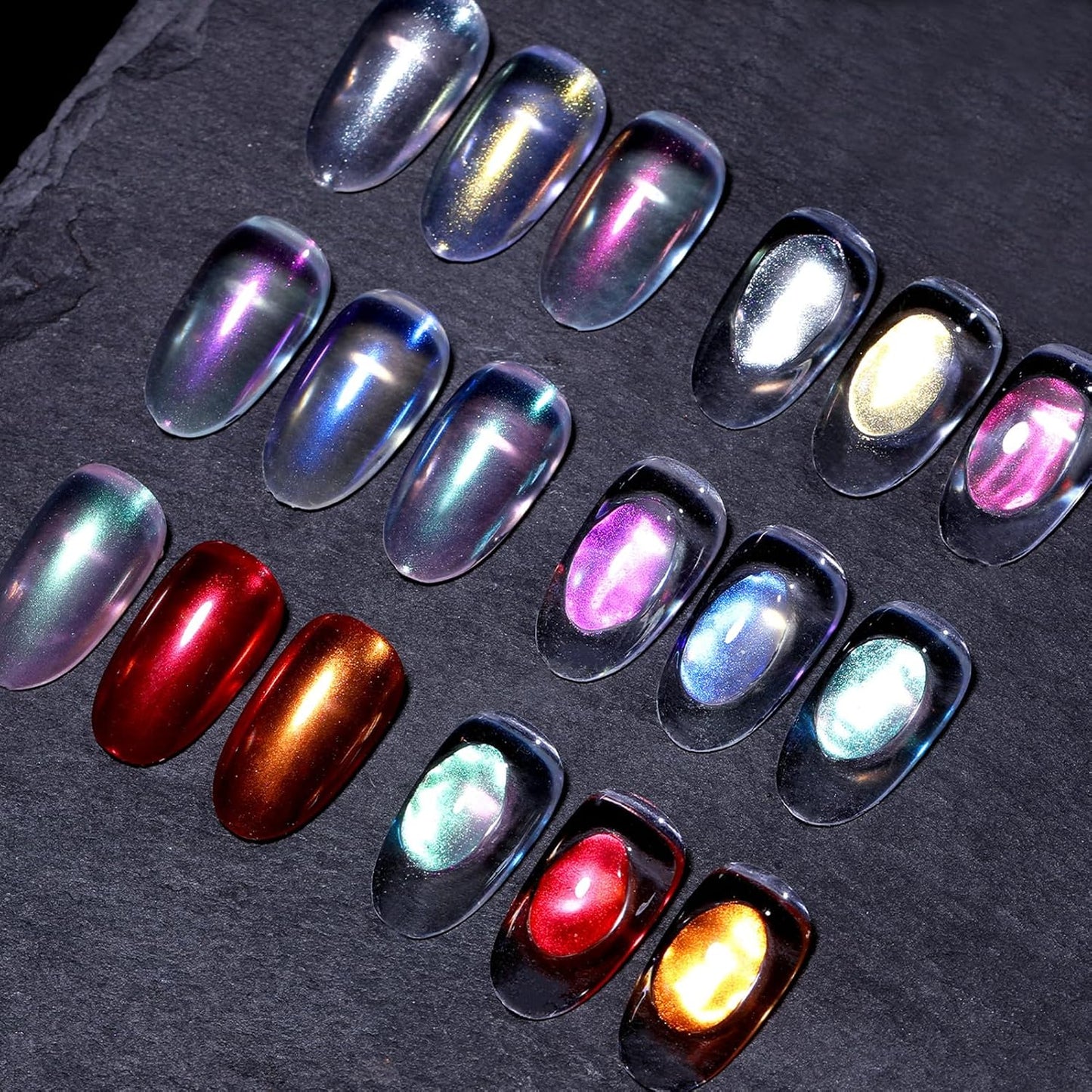 BORN PRETTY Chrome Powder Metallic Mirror Chameleon Nail Powder Auroras Mermaid Nail Powder Pigment for Nail Art Gel Polish Manicure Nail Art Decorations 9 Jars