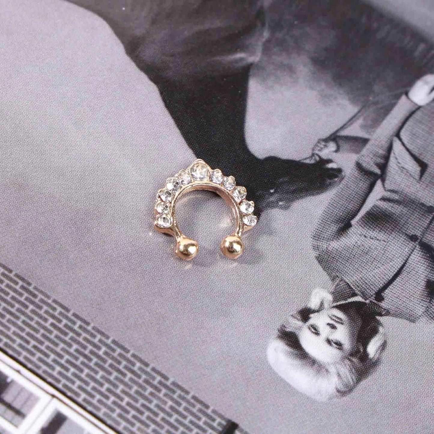 Boho Crystal Ear Cuff Earrings Gold Cz Pave Conch Ear Cuffs Earrings Rhinestone Hoop Cuff Earrings Non Pierced Earrings Jewelry for Women and Girls