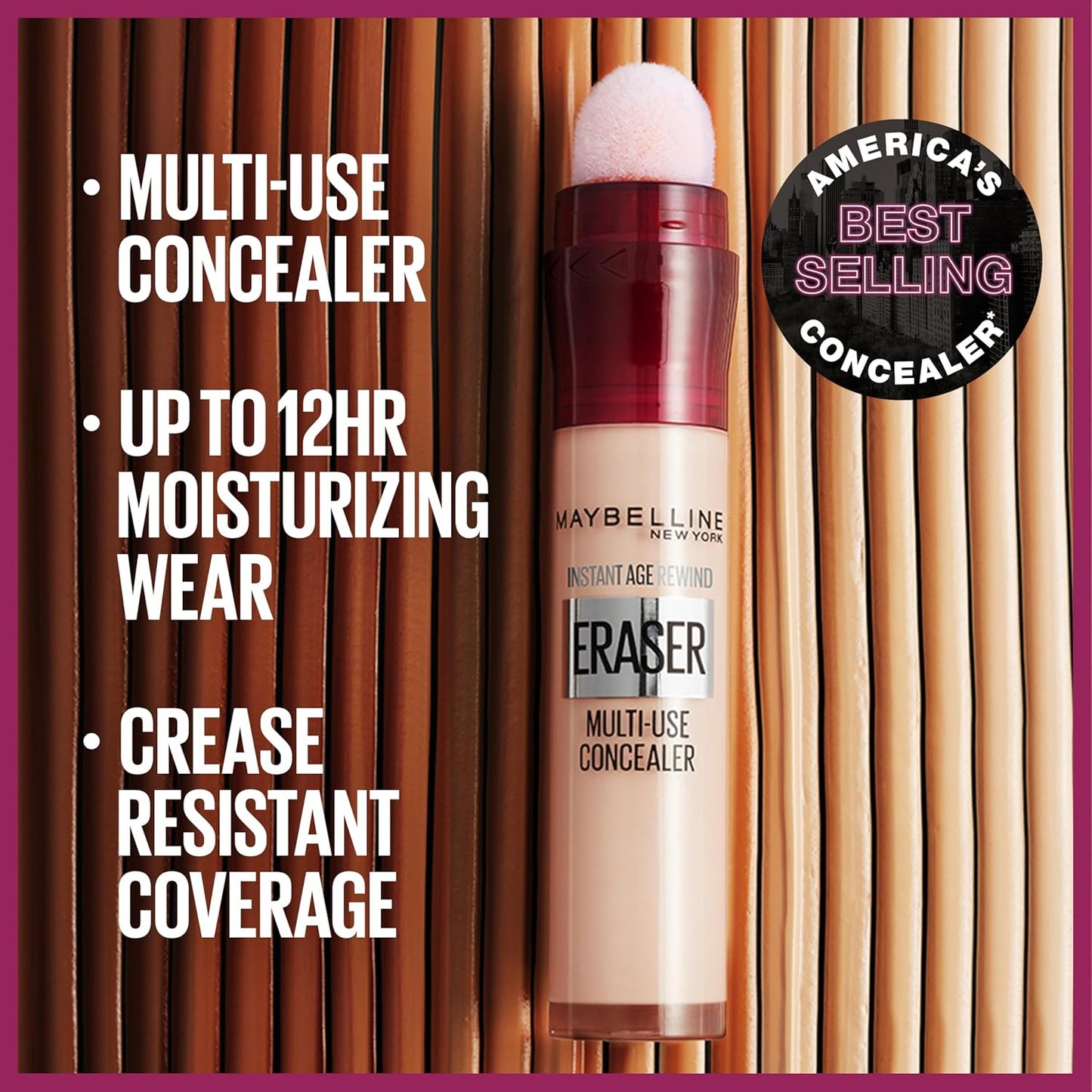 Maybelline Instant Age Rewind Instant Eraser Multi-Use Concealer, Crease-Resistant Coverage, Up to 12HR Moisturizing Wear, 175, 1 Count
