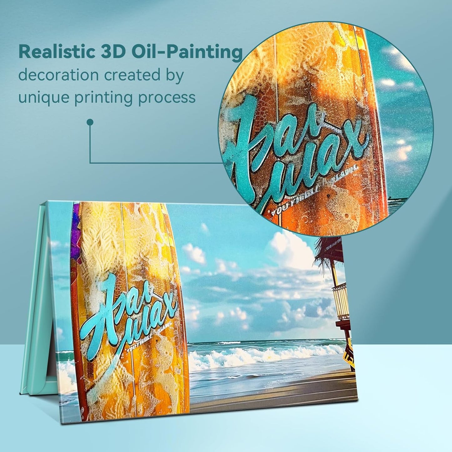 Empty Magnetic Makeup Palette, DIY Eyeshadow Pans Organizer With Mirror Inside, Frosted Finish Embossed Art Paper Makeup Organizer (Summer Day)