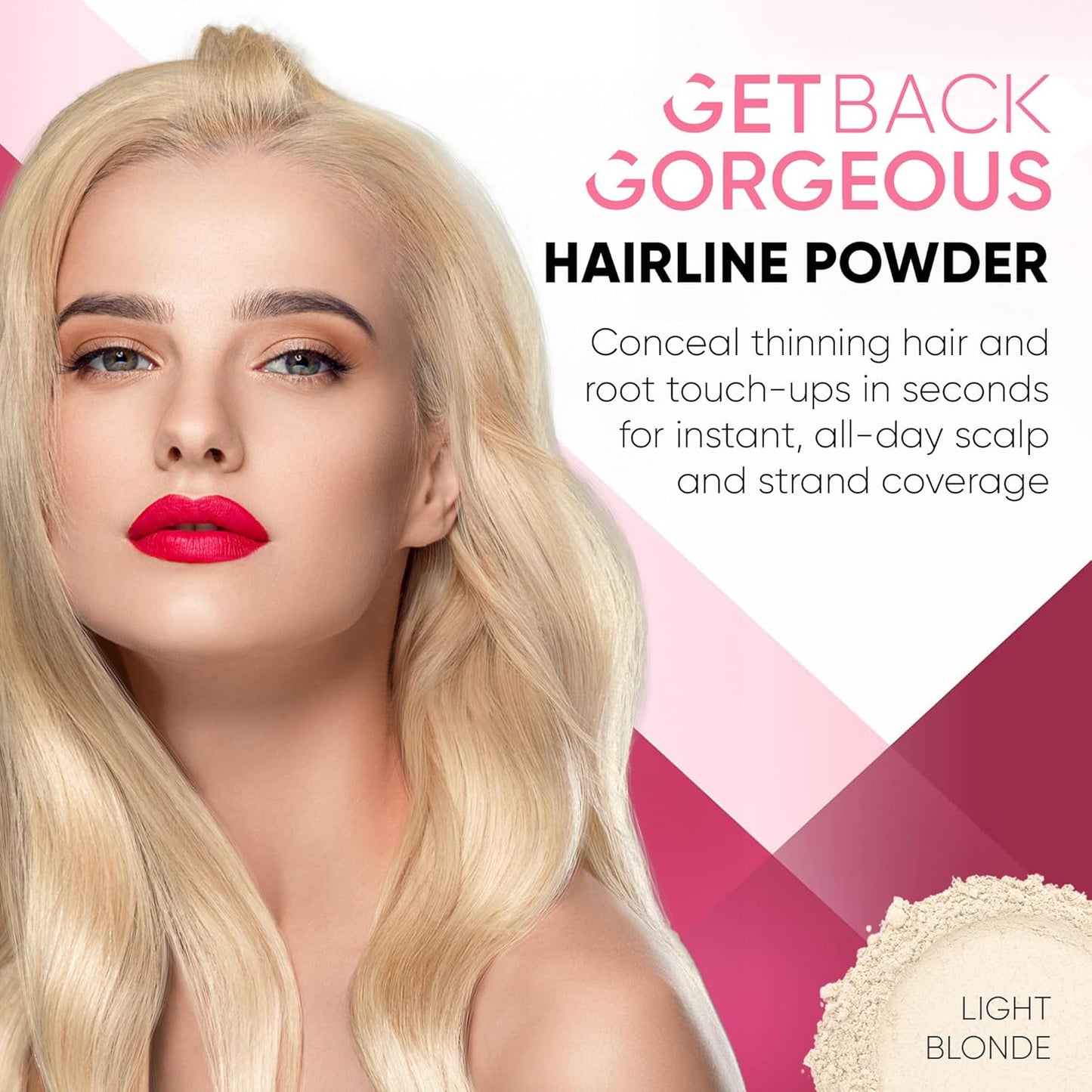 GBG Hairline Powder, Light Blonde - 48-Hour Coverage Root Touch Up Powder for Bald Spots, Instant Hair Loss Concealer & Brightening Highlights - Hair Fillers for Thinning Hair for Women & Men, 4g
