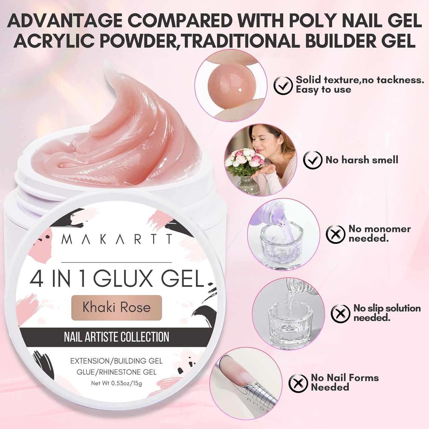 Makartt 3D Nail Gel Art: 3D Sculpting Gel Carving DIY Manicure,Solid Gels Builder for Nails Starter Kit, Clear Nude Pink 4 Colors for Extension, Molding Hard Gels with Silicone Molds Sculpture Brush