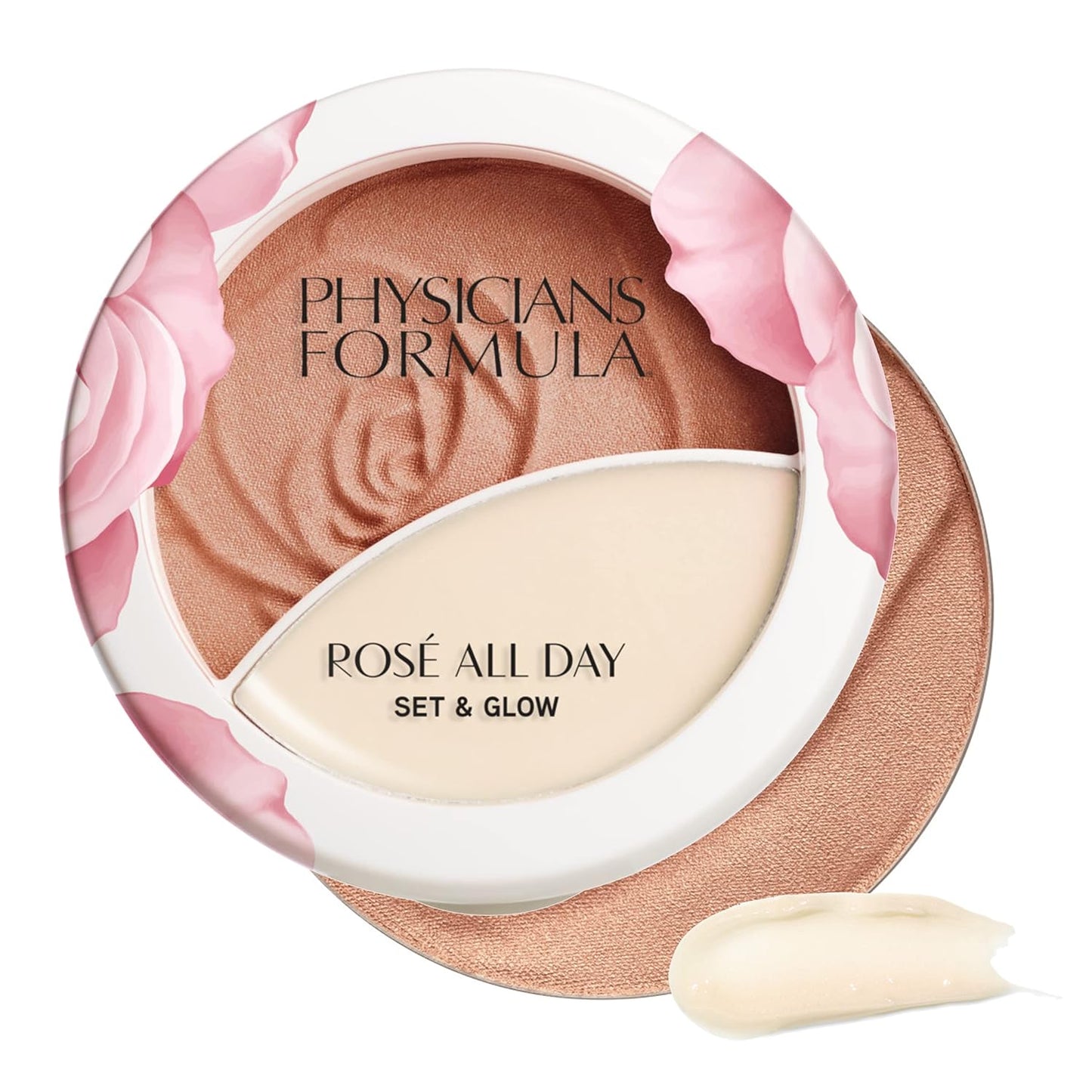 Physicians Formula Rosé All Day Set & Glow Highlighter Face Makeup Powder Sunlit Glow, Dermatologist Approved