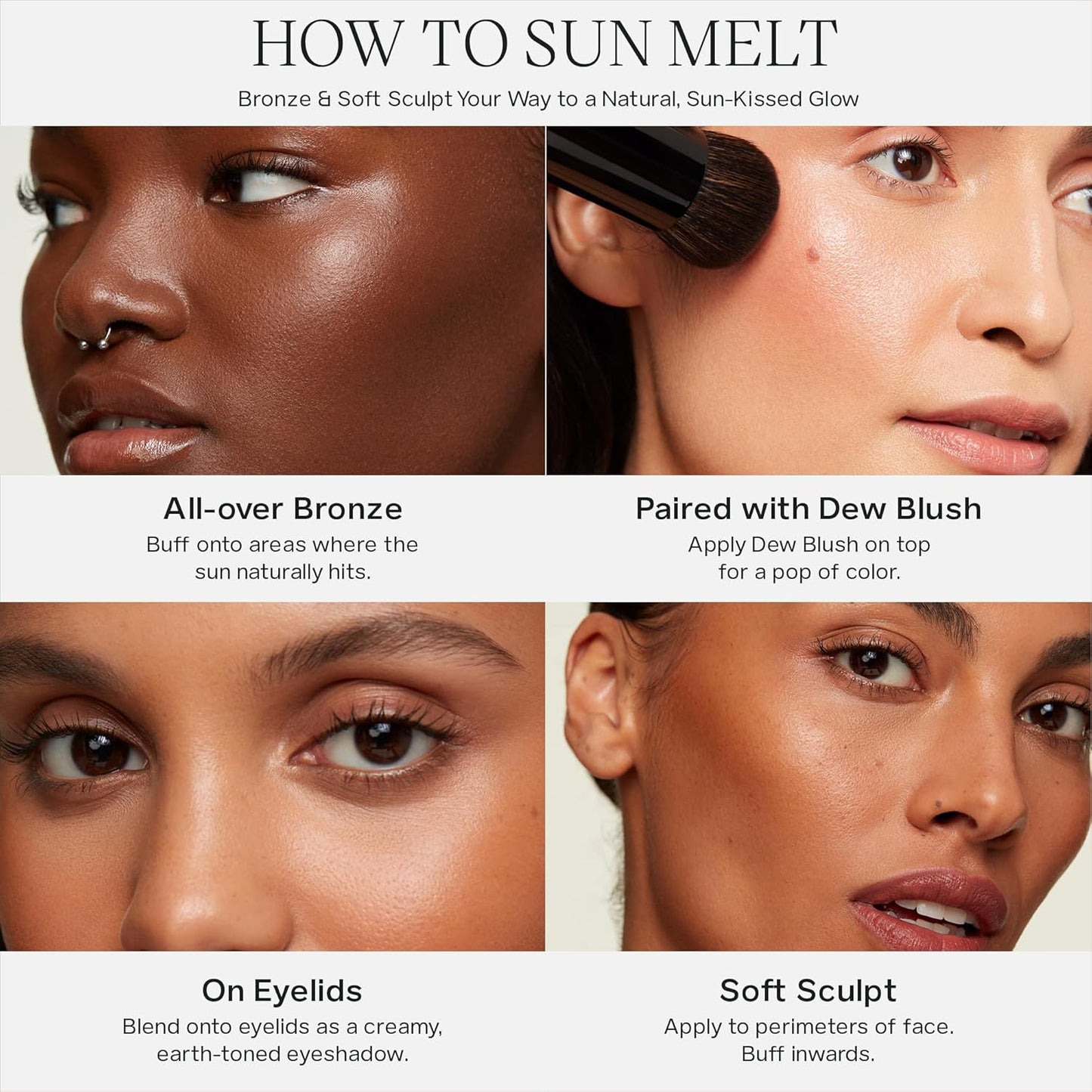 Saie Sun Melt Cream Bronzer - Buildable Balm Face Bronzer for Effortless Sculpting - Cream Contour Enriched with Vitamin C, Nourishing Skincare Ingredients & a Natural Finish - Deep Bronze (1 oz)