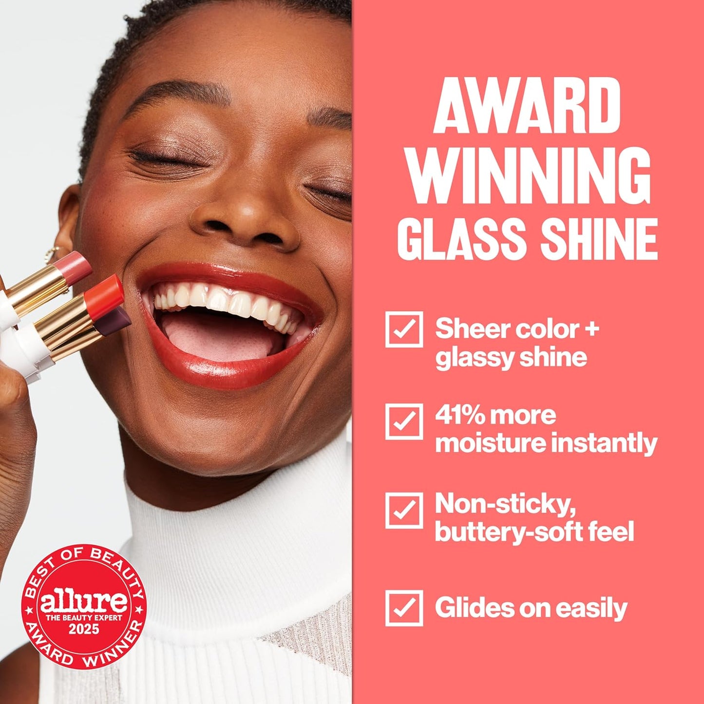 REVLON Super Lustrous Glass Shine Balm, Hydrating Tinted Lipstick, Sheer, Glossy Shiny Finish, 010 Spiced Wine, 0.11 oz