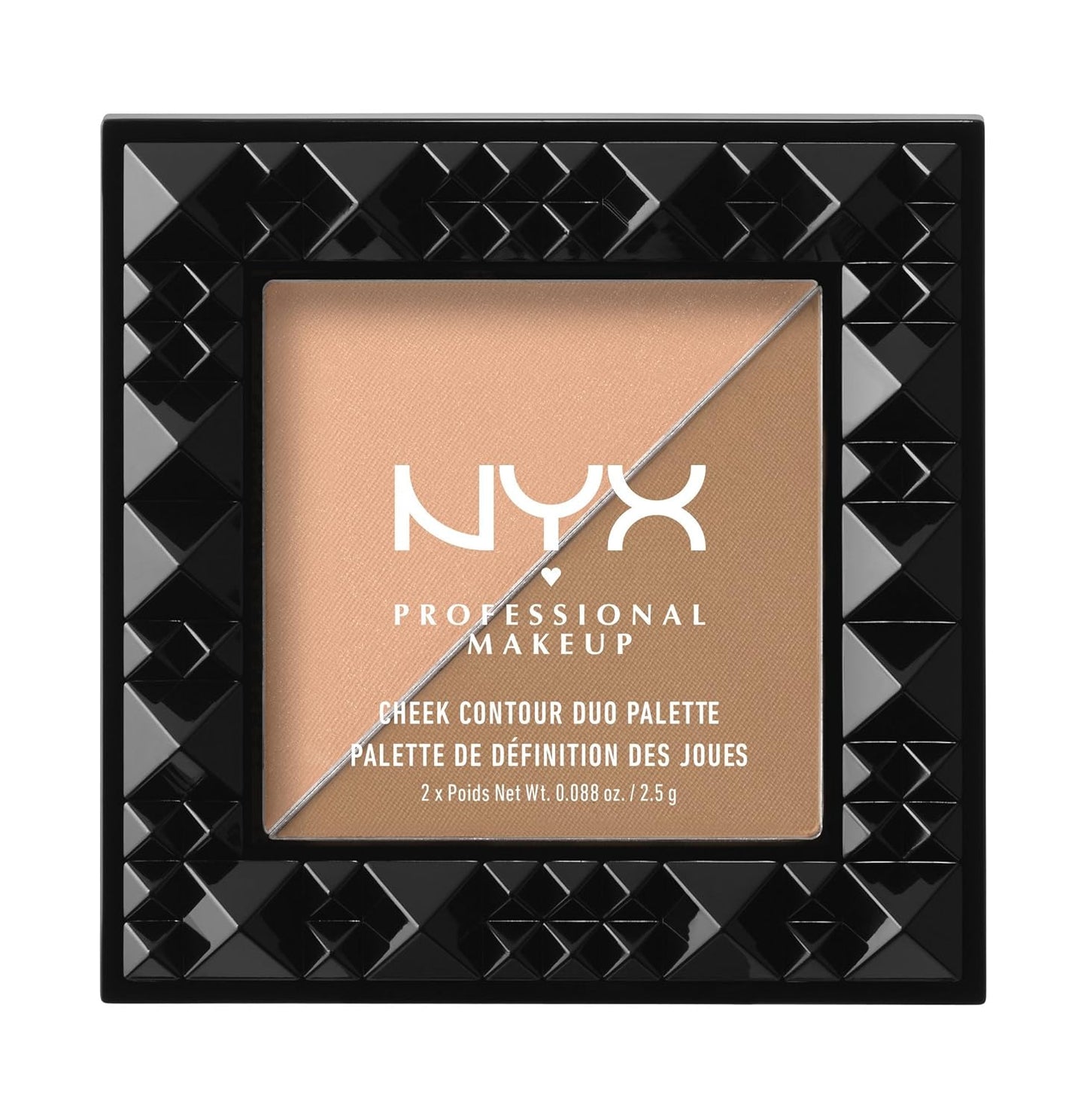 NYX PROFESSIONAL MAKEUP Cheek Contour Duo Palette, Two To Tango, 0.18 Ounce