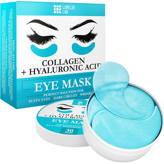 Under Eye Patches for Puffy Eyes, Dark Circles, Dull Skin - Natural Moisturizing Support - Help with Wrinkles and Fine Lines - Under Eye Mask with Hyaluronic Acid, Collagen, Caffeine - 30 Pairs