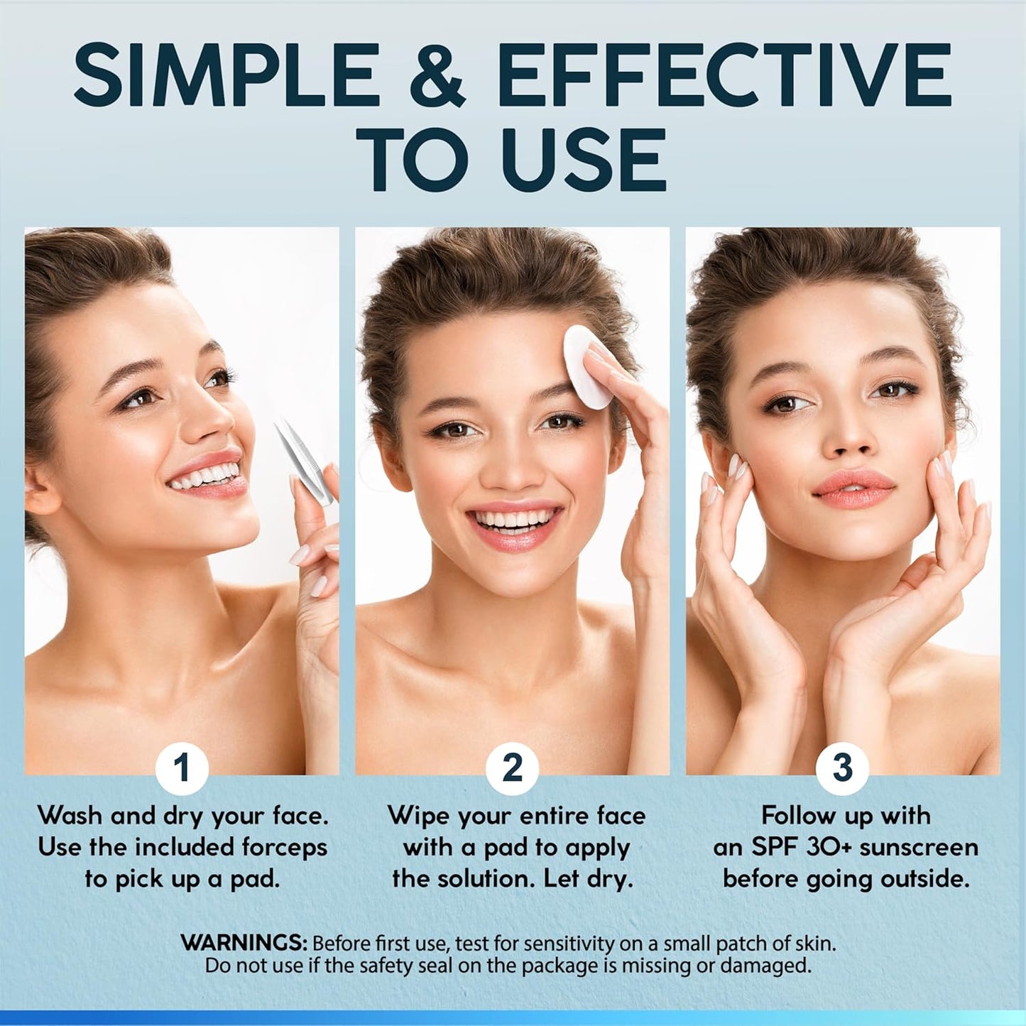 NUVADERMIS 35% Glycolic Acid Peel Pads – Exfoliating Facial Resurfacing for Blackheads, Dark Spots, and Acne – Safe for Sensitive Skin – 60 Double-Sided Pads