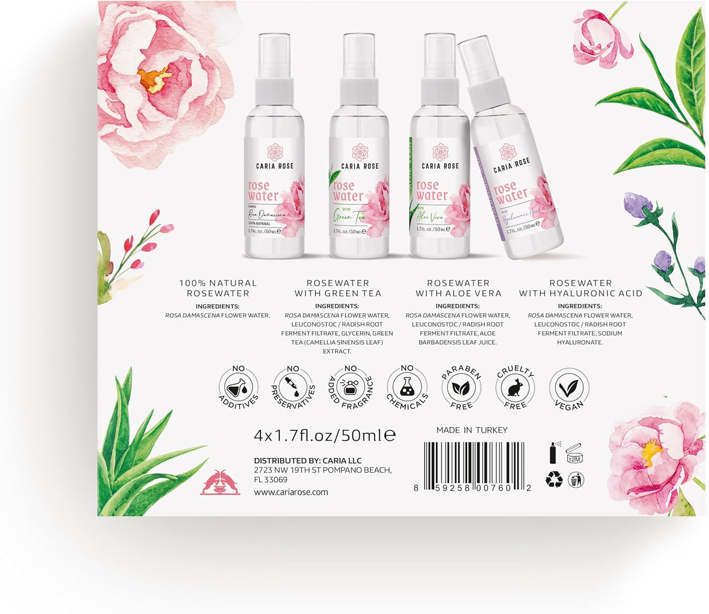 Discovery Set | Rosewater Spray Collection |1.7oz x 4 Pack