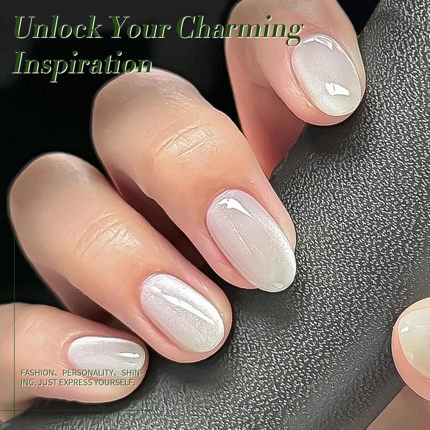 BORN PRETTY Cat Magnetic Eye Gel Nail Polish, Milky White Cat Glitter Cat Magnetic Gel Nail Polish, Holographic Magnetic Nail Polish for Nail Art Manicure Salon DIY at Home 15ML