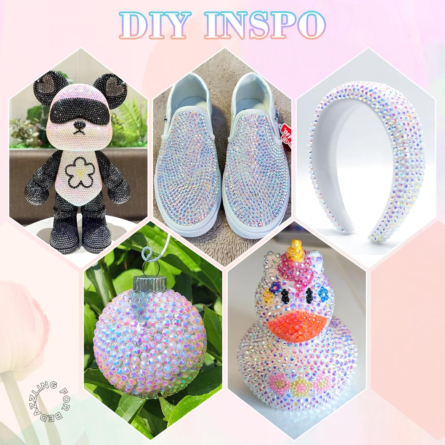 30000Pcs Resin White AB Rhinestones for Bedazzling Crafting with b7000 Jewelry Glue, Bulk Flatback Gems Bedazzler Kit for Crafts Clothes Shoes Fabric Nail Diamond Art, Assorted Size 2/3/4/5/6mm